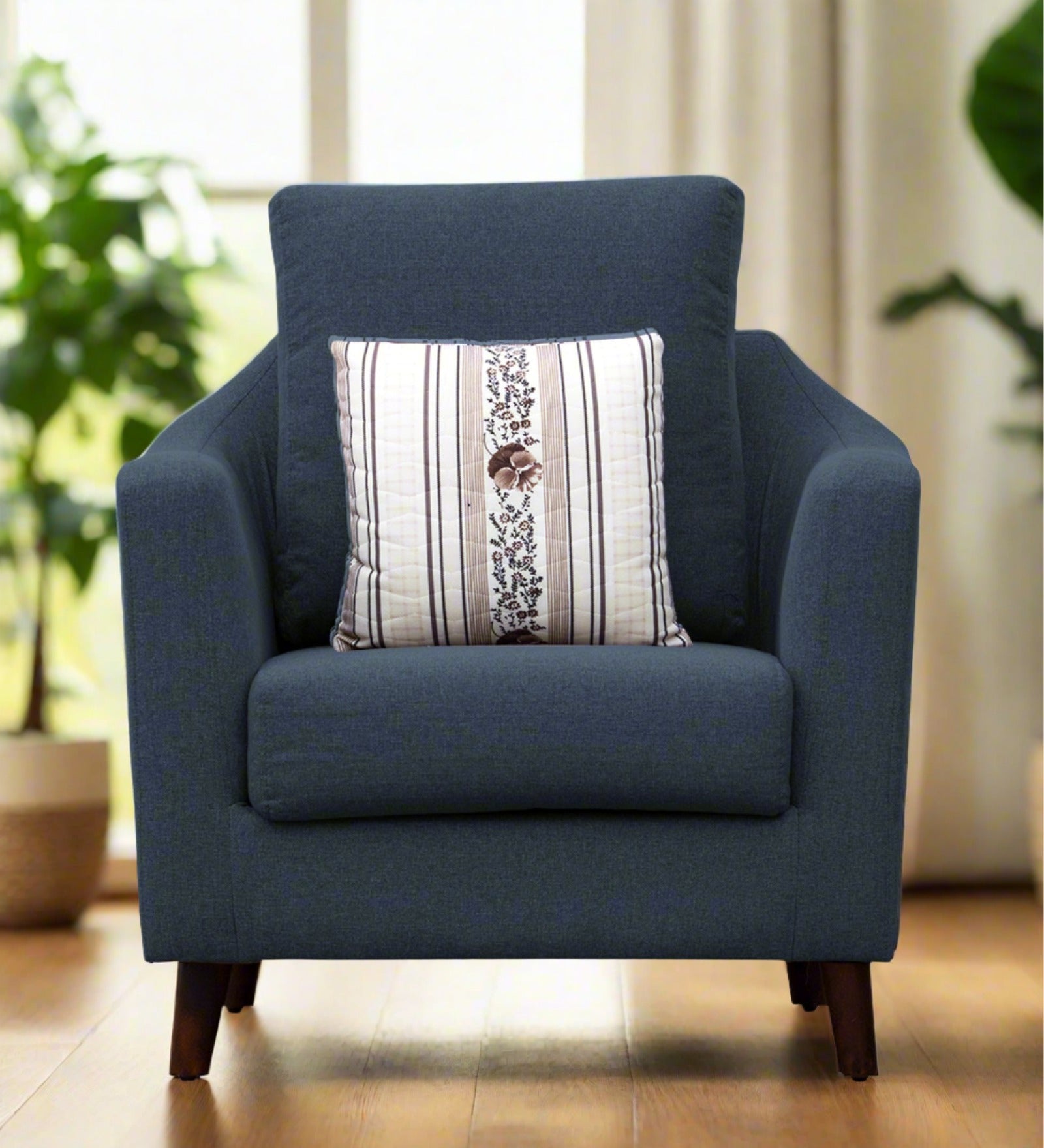 Kevin Fabric Seater Sofa In Light Blue Colour