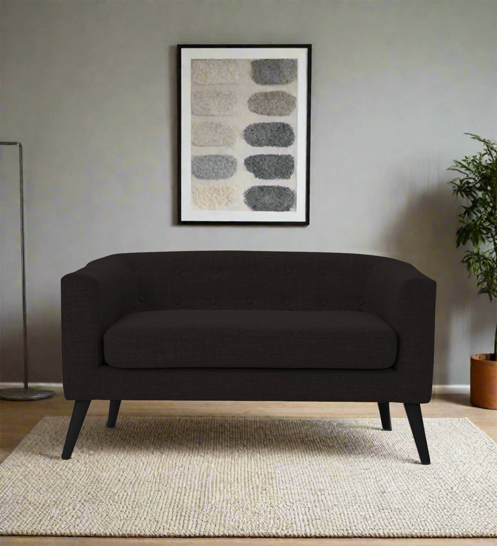 Casper Fabric 2 Seater Sofa In Cara Brown Colour - Febonic Living