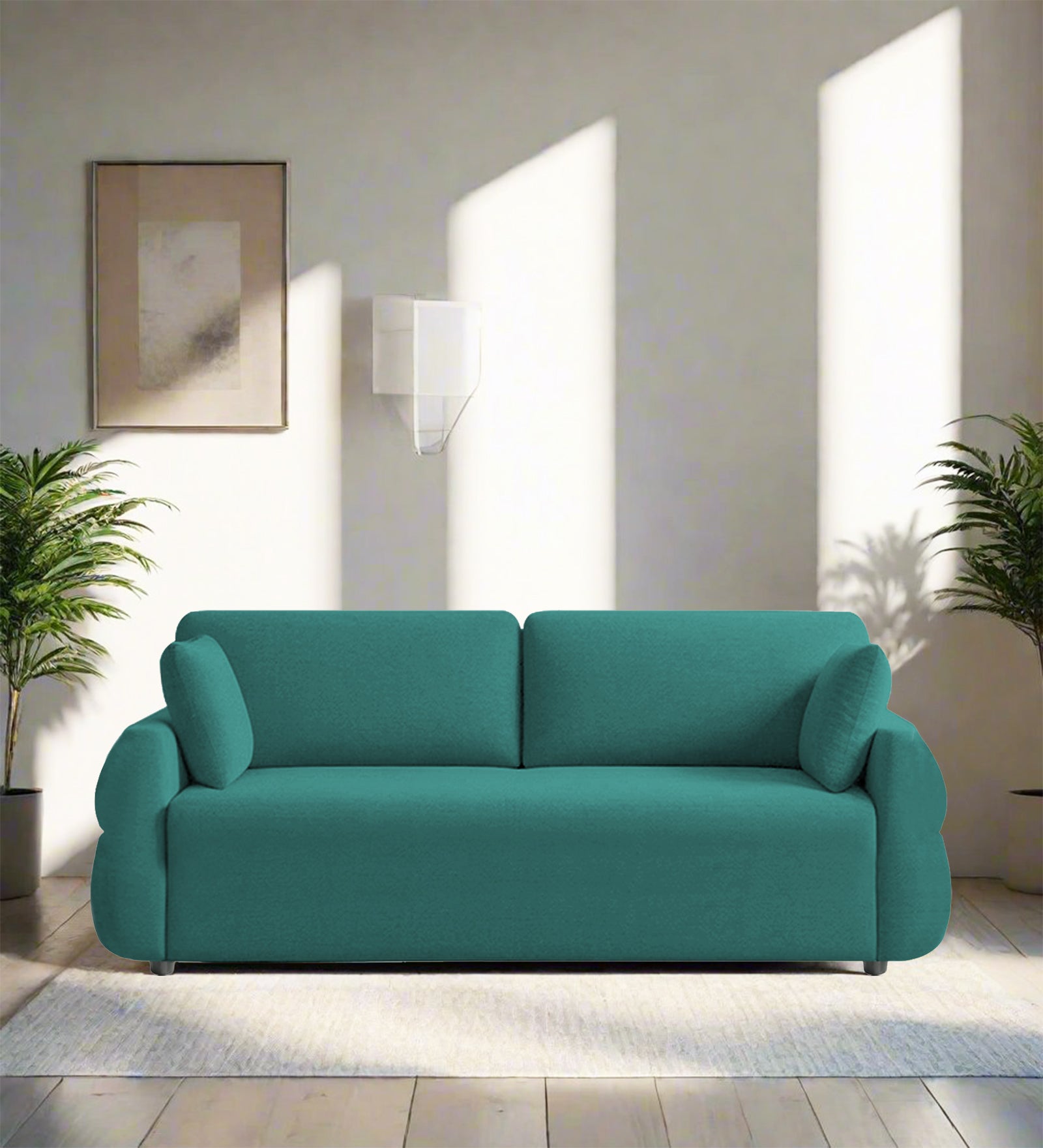 Jack Fabric 3 Seater Sofa In Sea Green Colour - Febonic Living