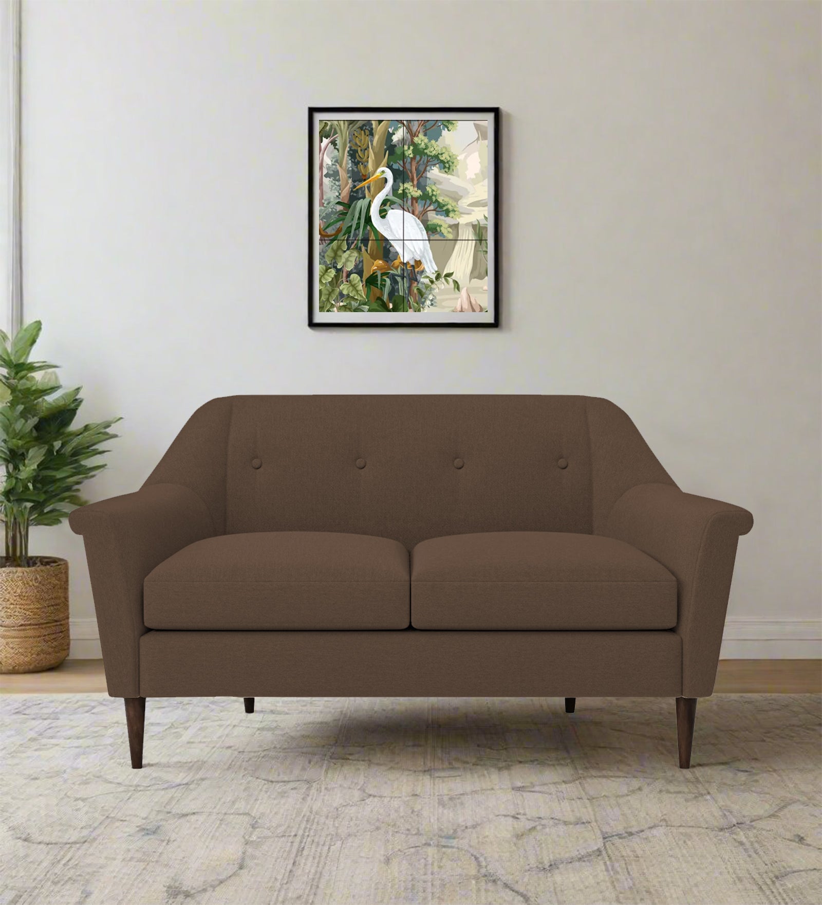 Homer Fabric 2 Seater Sofa In Rosy Brown Colour - Febonic Living