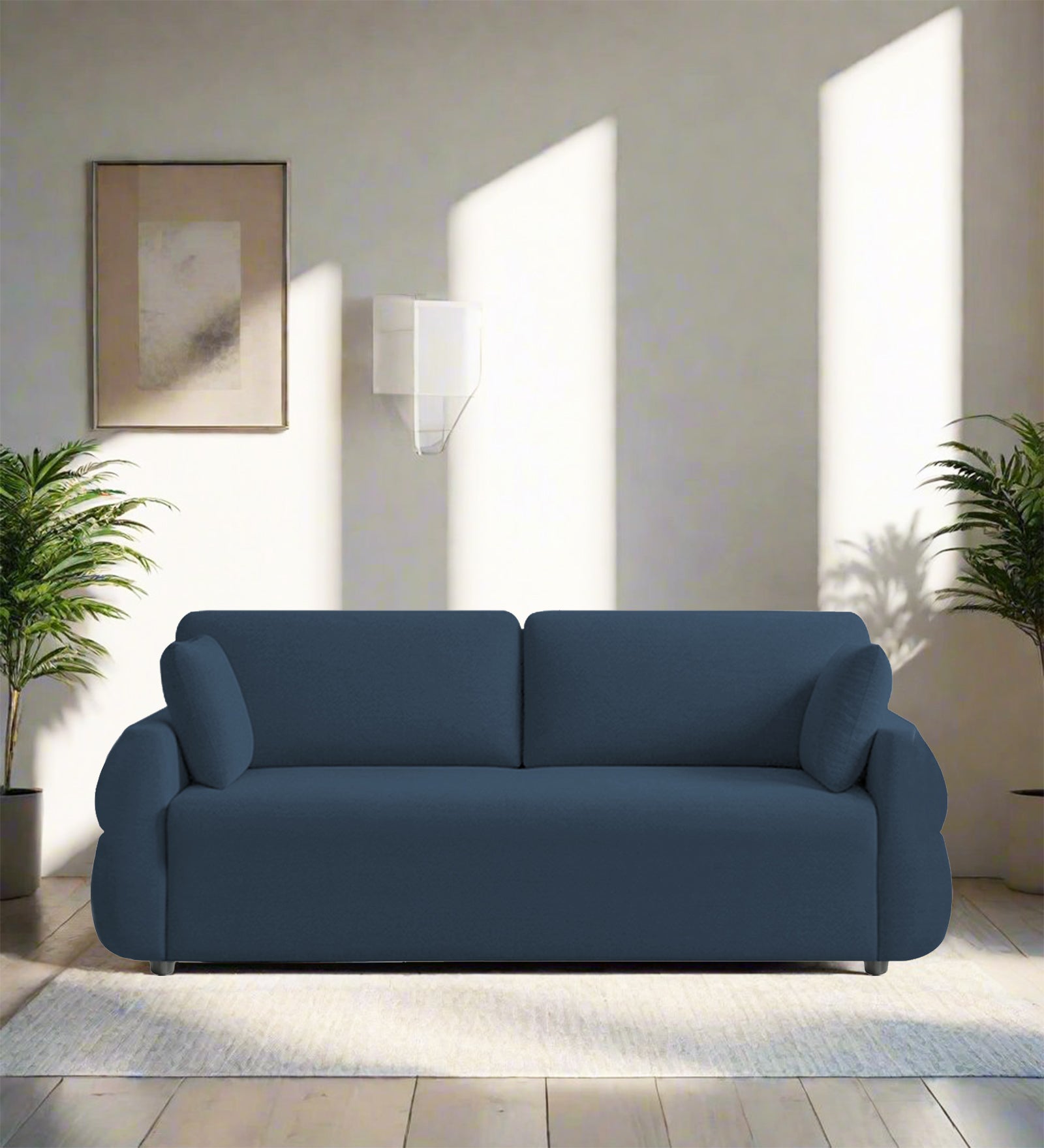 Jack Fabric 3 Seater Sofa In Light Blue Colour - Febonic Living