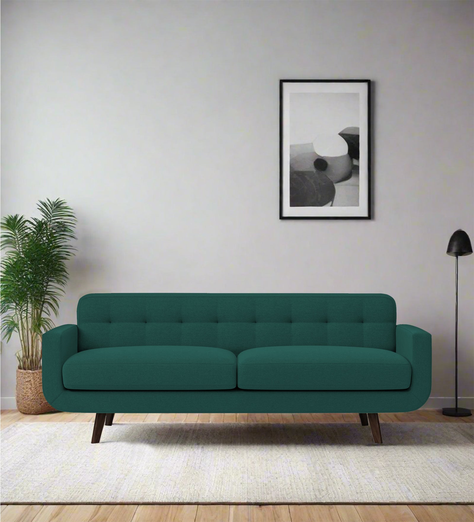 Marsela Fabric 3 Seater Sofa In Sage Green Colour - Febonic Living