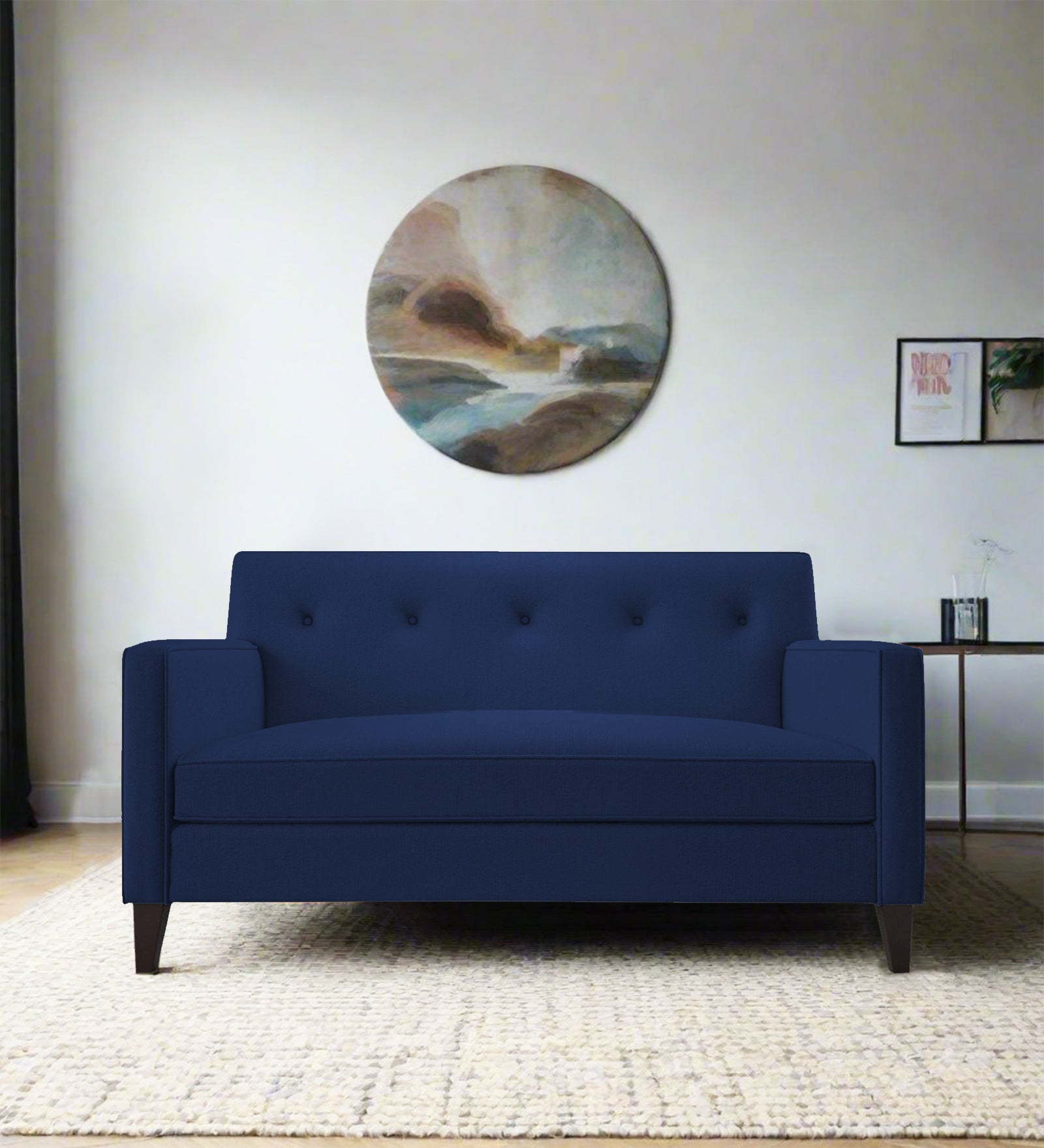 Miller Fabric 2 Seater Sofa In Royal Blue Colour - Febonic Living