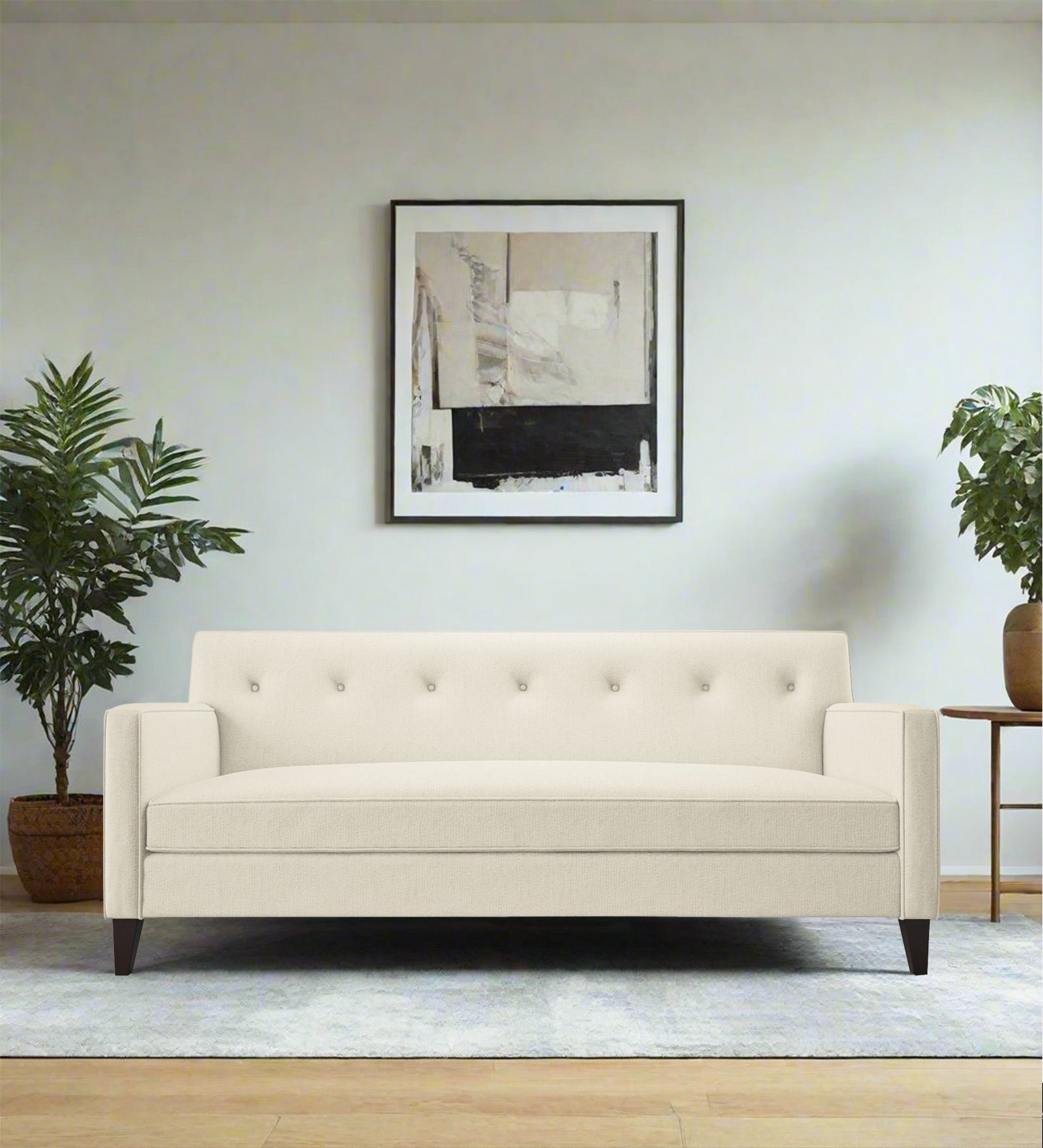 Miller Fabric 3 Seater Sofa In Ivory Cream Colour - Febonic Living