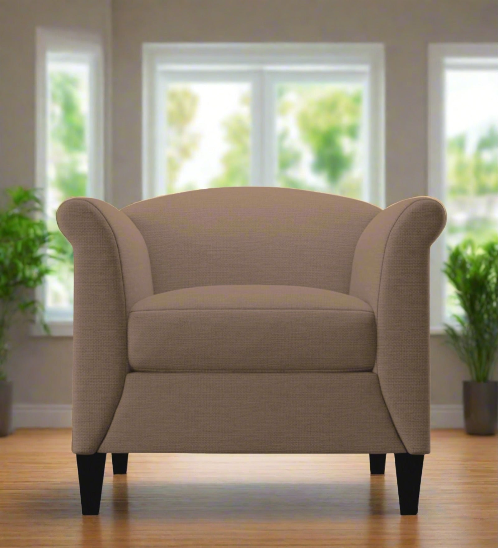 Kimber Fabric 1 Seater Sofa in Cookie Beige Colour