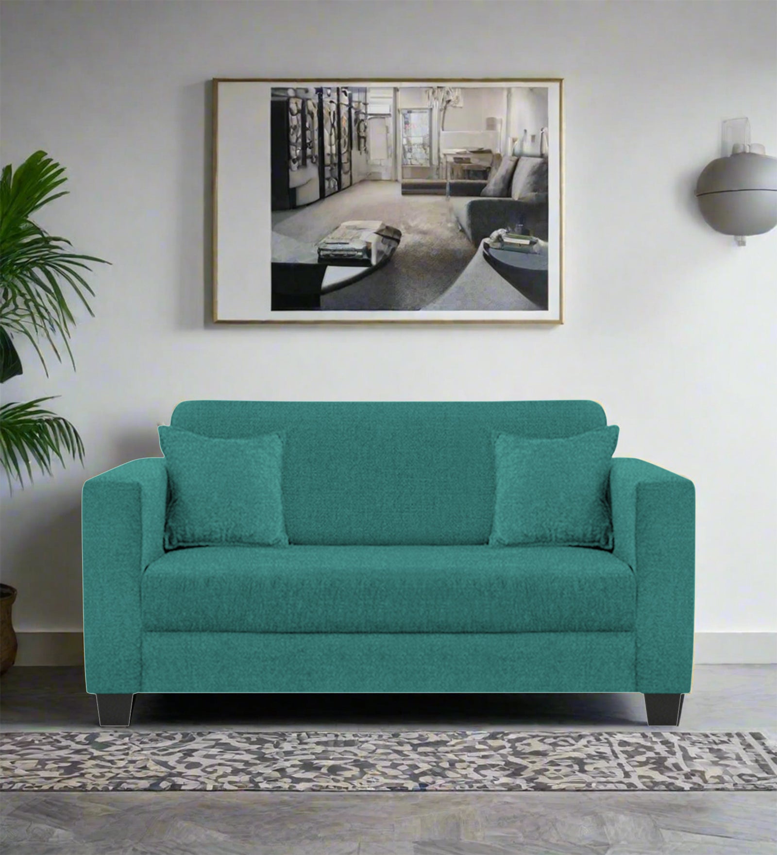 Nebula 2 Seater Fabric Sofa - Sea Green by Febonic Living