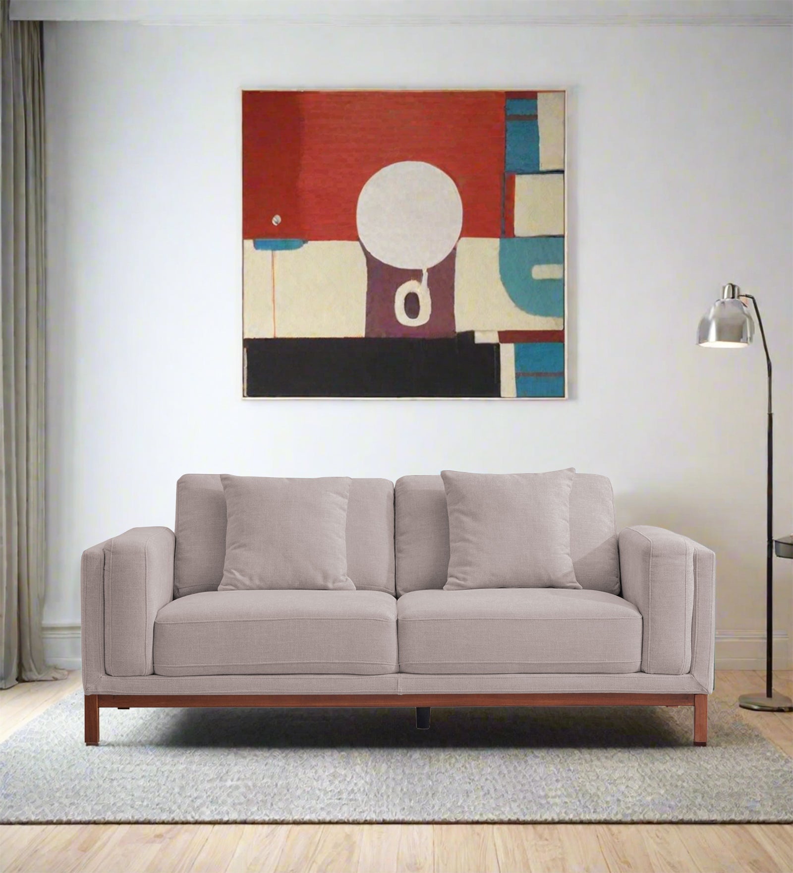 Borry Fabric 3 Seater Sofa in Almond Beige Colour - Febonic Living