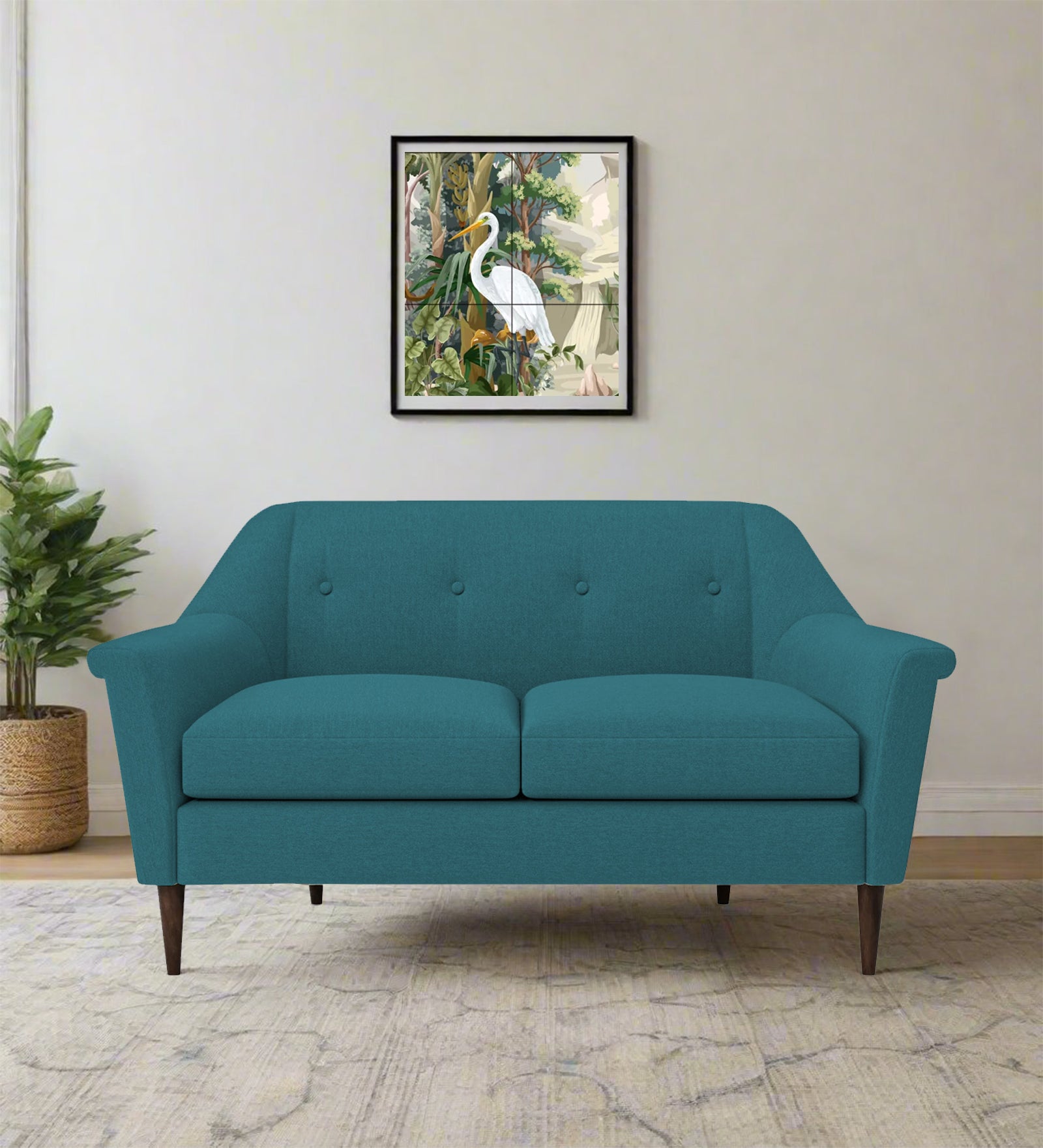 Homer Fabric 2 Seater Sofa In Water Blue Colour - Febonic Living