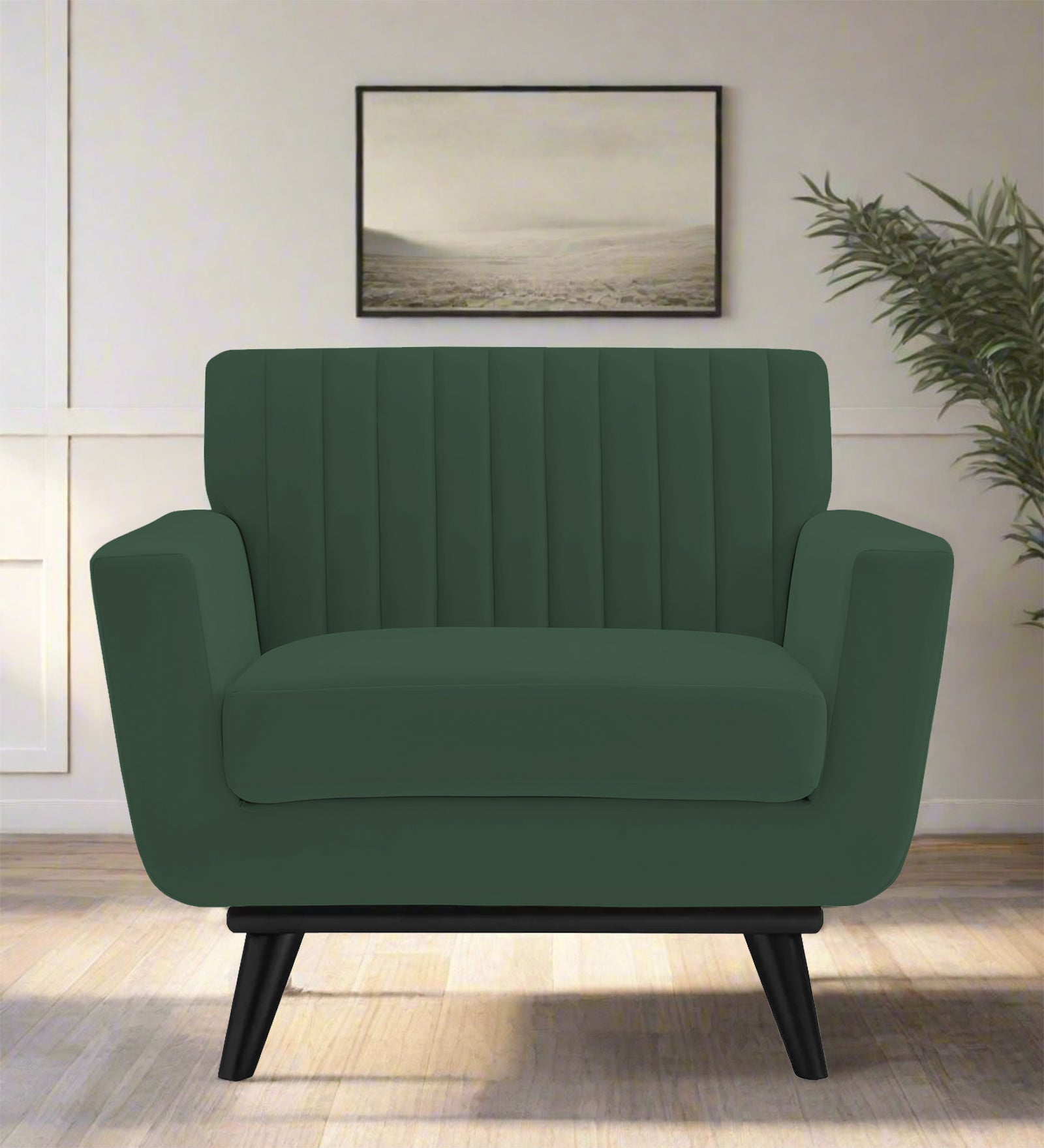 Tucker Velvet 1 Seater Sofa In Amazon Green Colour - Febonic Living