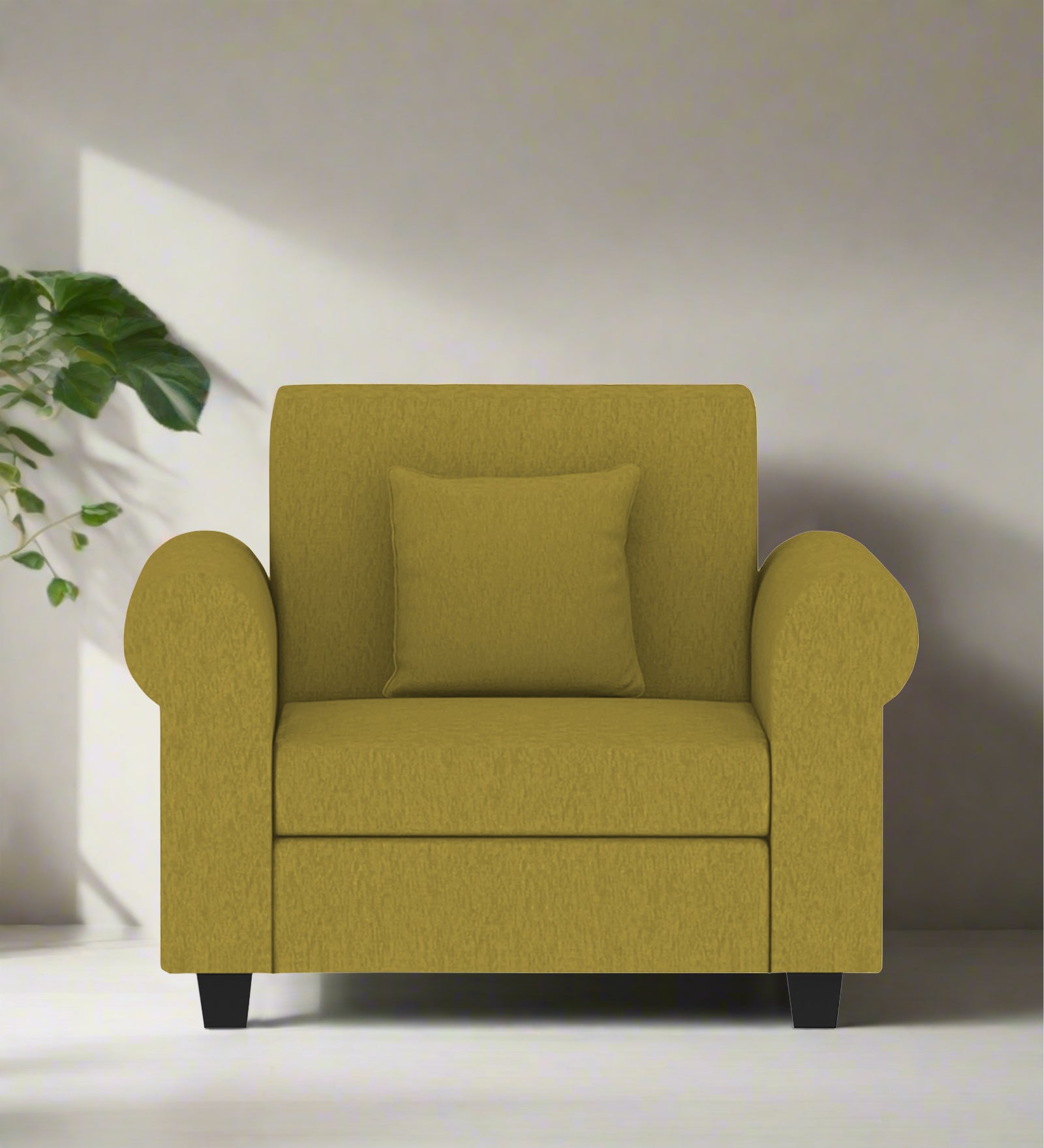 Derado Fabric 1 Seater Sofa In Parrot Green Colour - Febonic Living