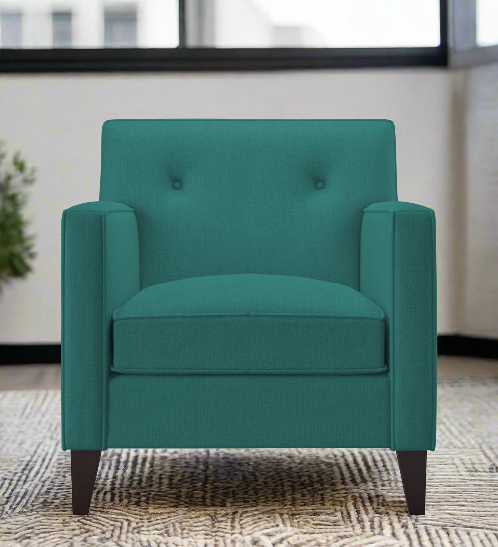 Miller Fabric 1 Seater Sofa In Sea Green Colour - Febonic Living