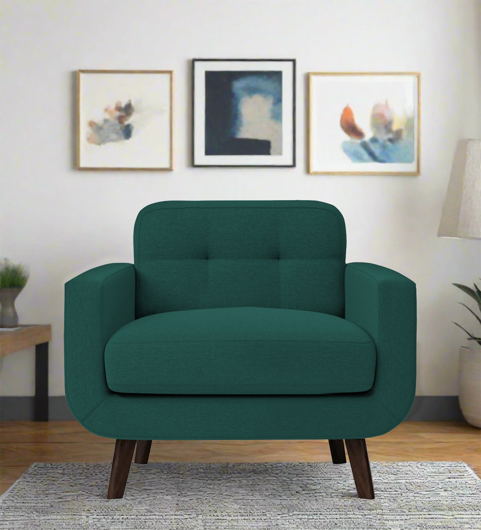 Marsela Fabric 1 Seater Sofa In Sage Green Colour - Febonic Living