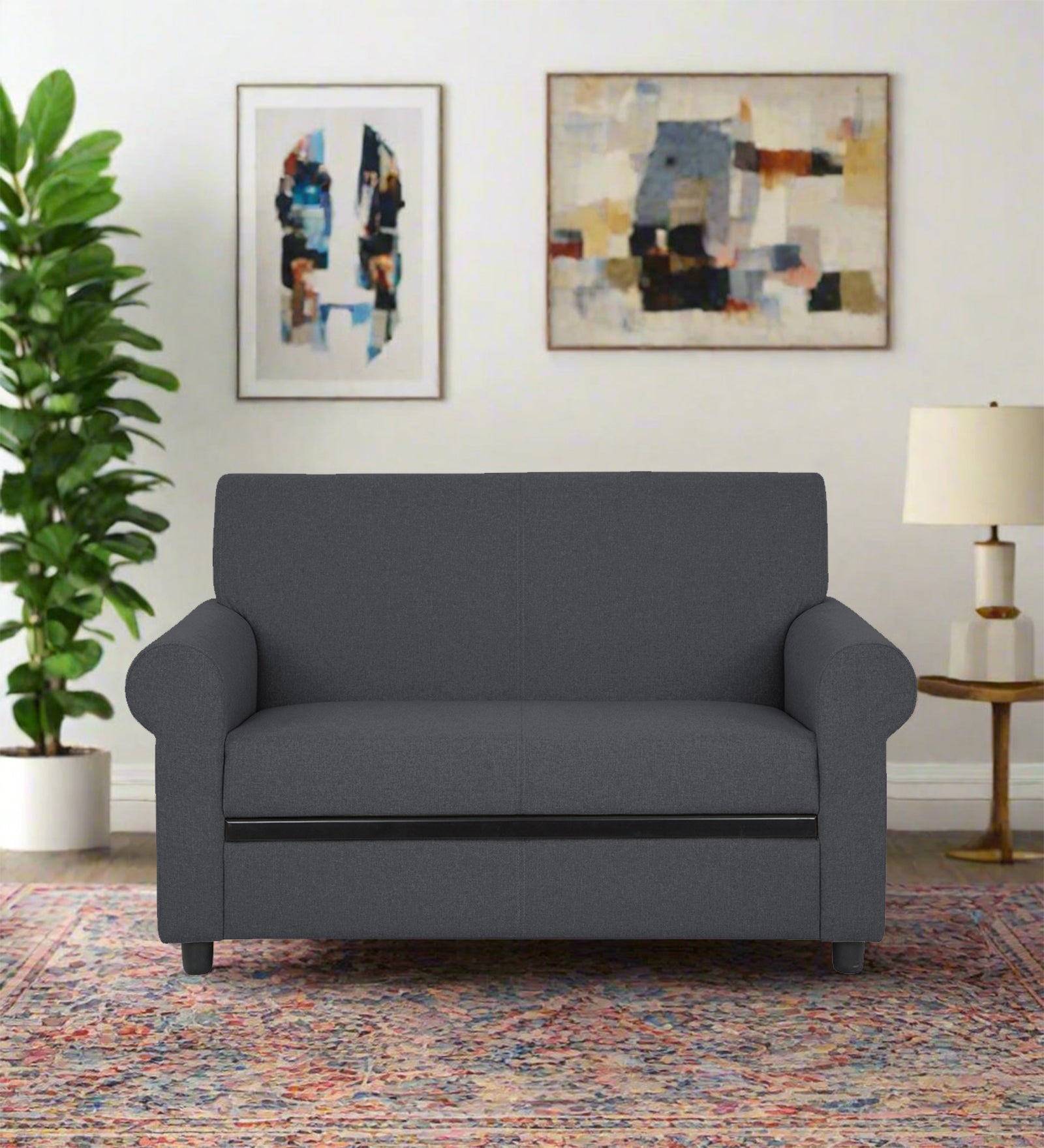 Ribby 2 Seater Fabric Sofa - Maba Grey by Febonic Living