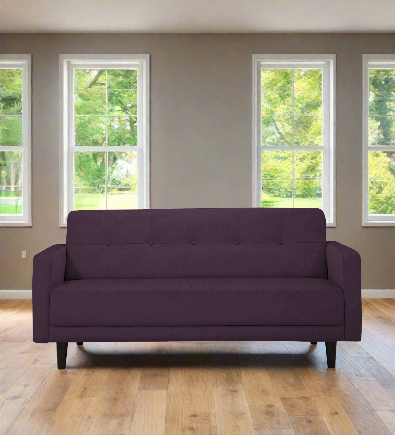Noha Fabric 2 Seater Sofa In Greek Purple Colour - Febonic Living