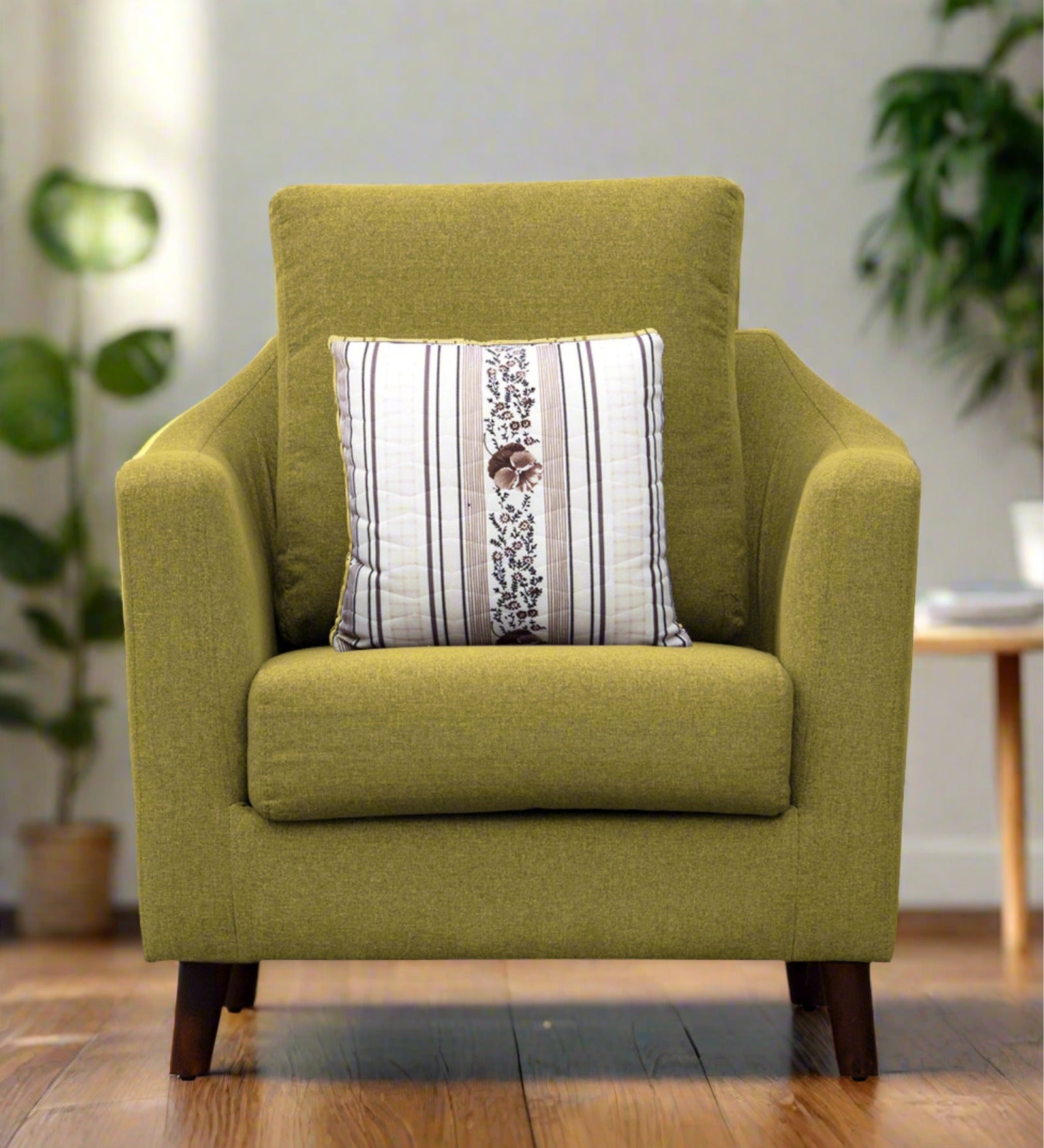 Kevin Fabric 1 Seater Sofa In Parrot Green Colour - Febonic Living
