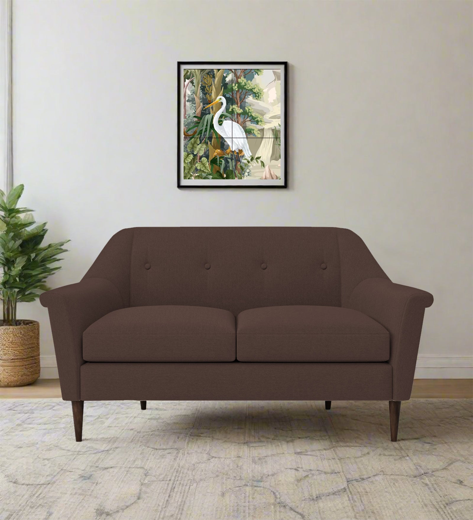 Homer Fabric 2 Seater Sofa In Caramel Brown Colour - Febonic Living