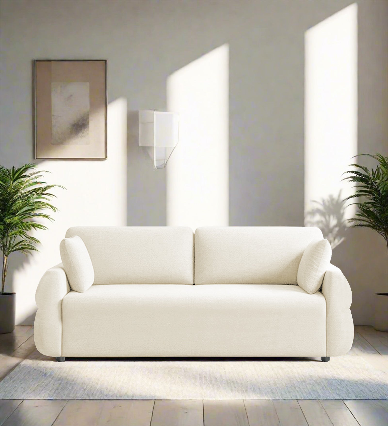 Jack Fabric 3 Seater Sofa In Ivory Cream Colour - Febonic Living