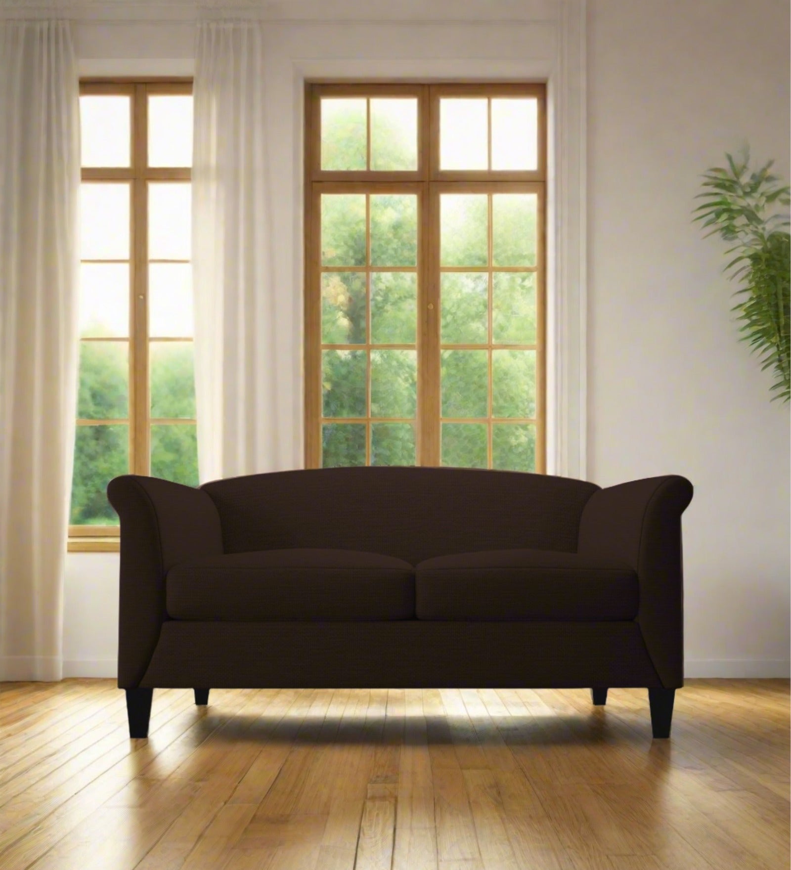 Kimber Fabric 2 Seater Sofa In Coffee Brown Colour - Febonic Living