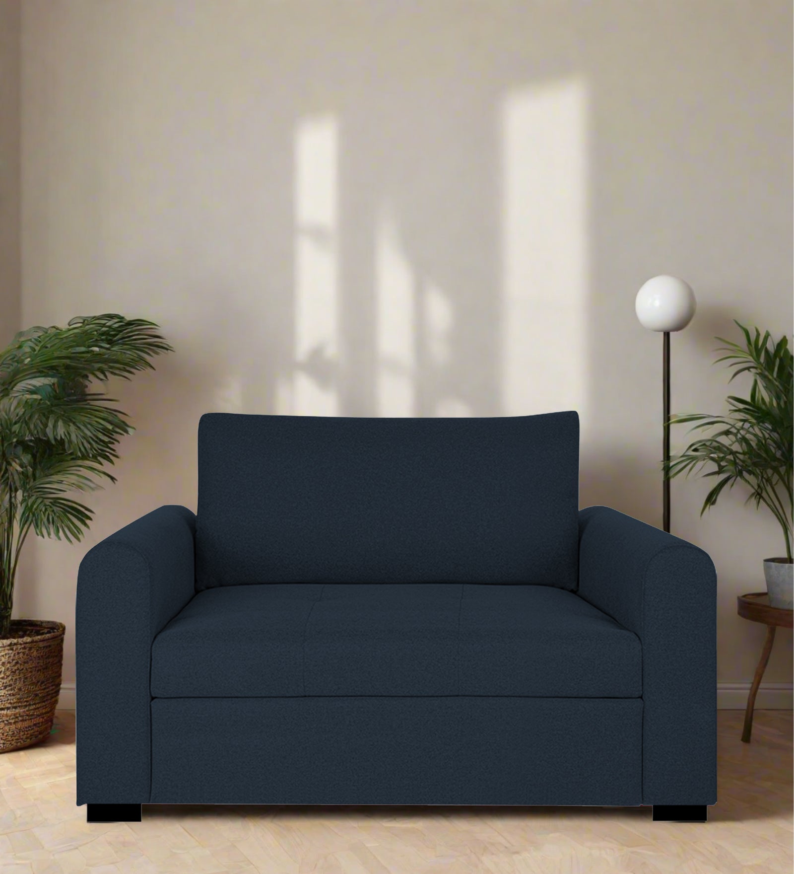 Sigma Fabric 1 Seater Sofa In Denim Blue Colour - Febonic Living