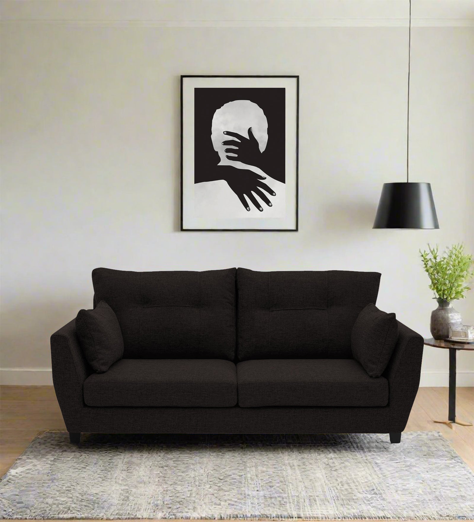 Mario Fabric 2 Seater Sofa In Cara Brown Colour - Febonic Living