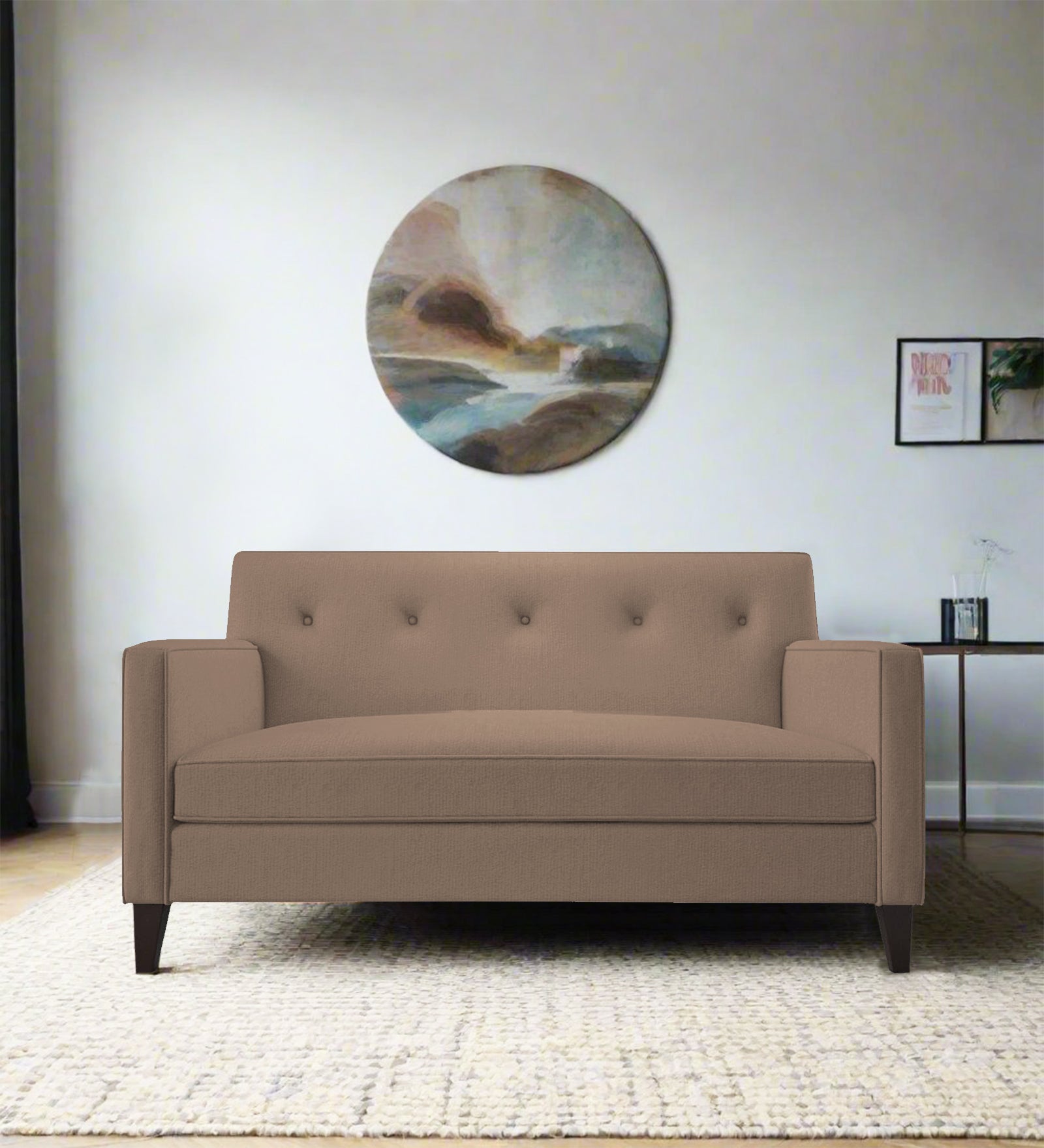 Miller Fabric 2 Seater Sofa In Cookie Beige Colour - Febonic Living