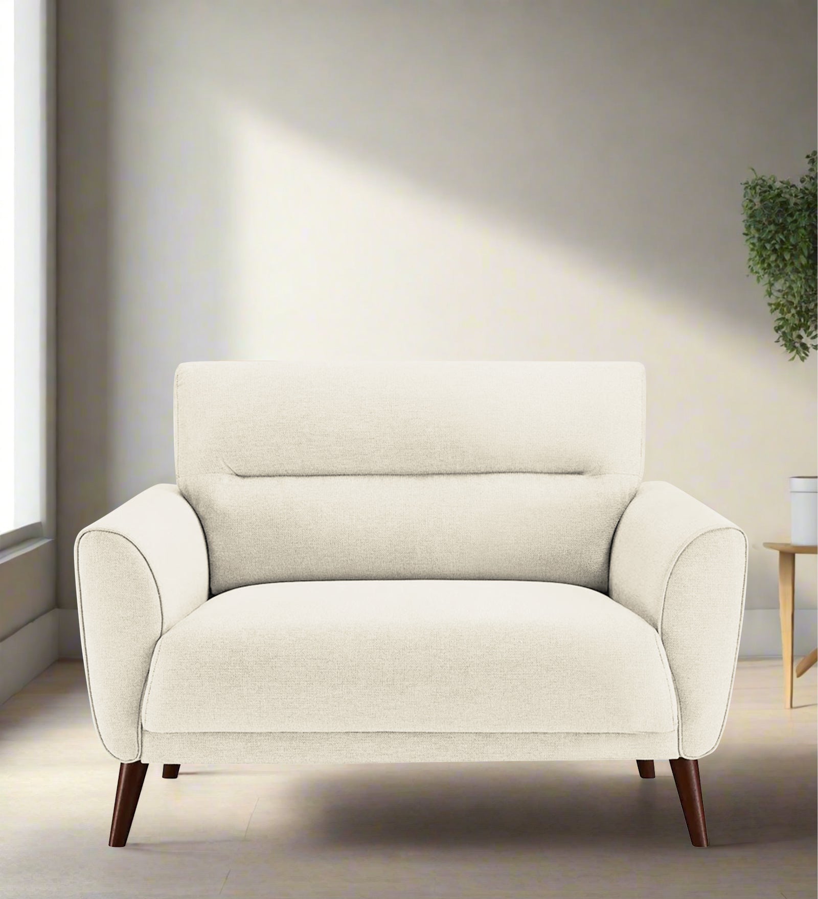 Castro Fabric 1 Seater Sofa In Ivory Cream Colour - Febonic Living