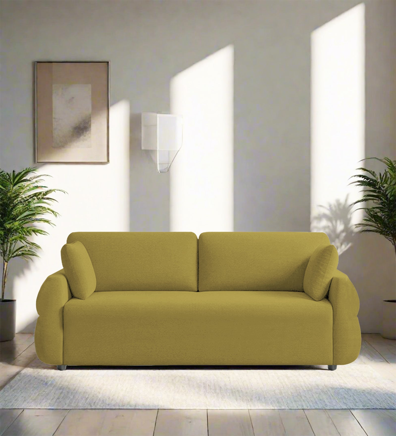 Jack Fabric 3 Seater Sofa In Parrot Green Colour - Febonic Living