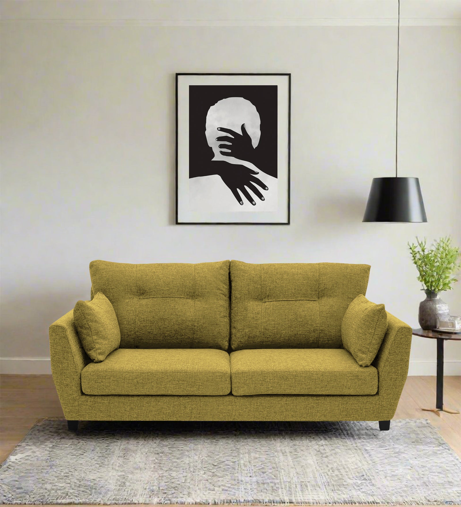 Mario Fabric 2 Seater Sofa In Parrot Green Colour - Febonic Living