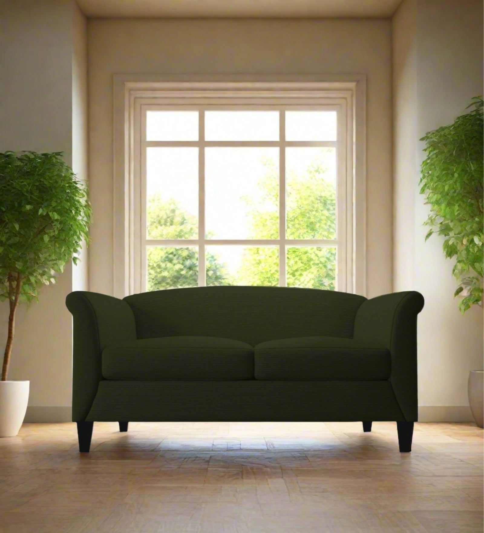 Kimber Fabric 2 Seater Sofa In Olive Green Colour - Febonic Living