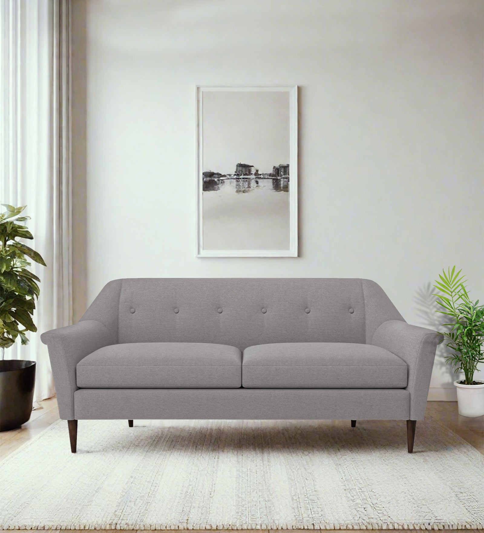 Homer Fabric 3 Seater Sofa In Silver Grey Colour - Febonic Living