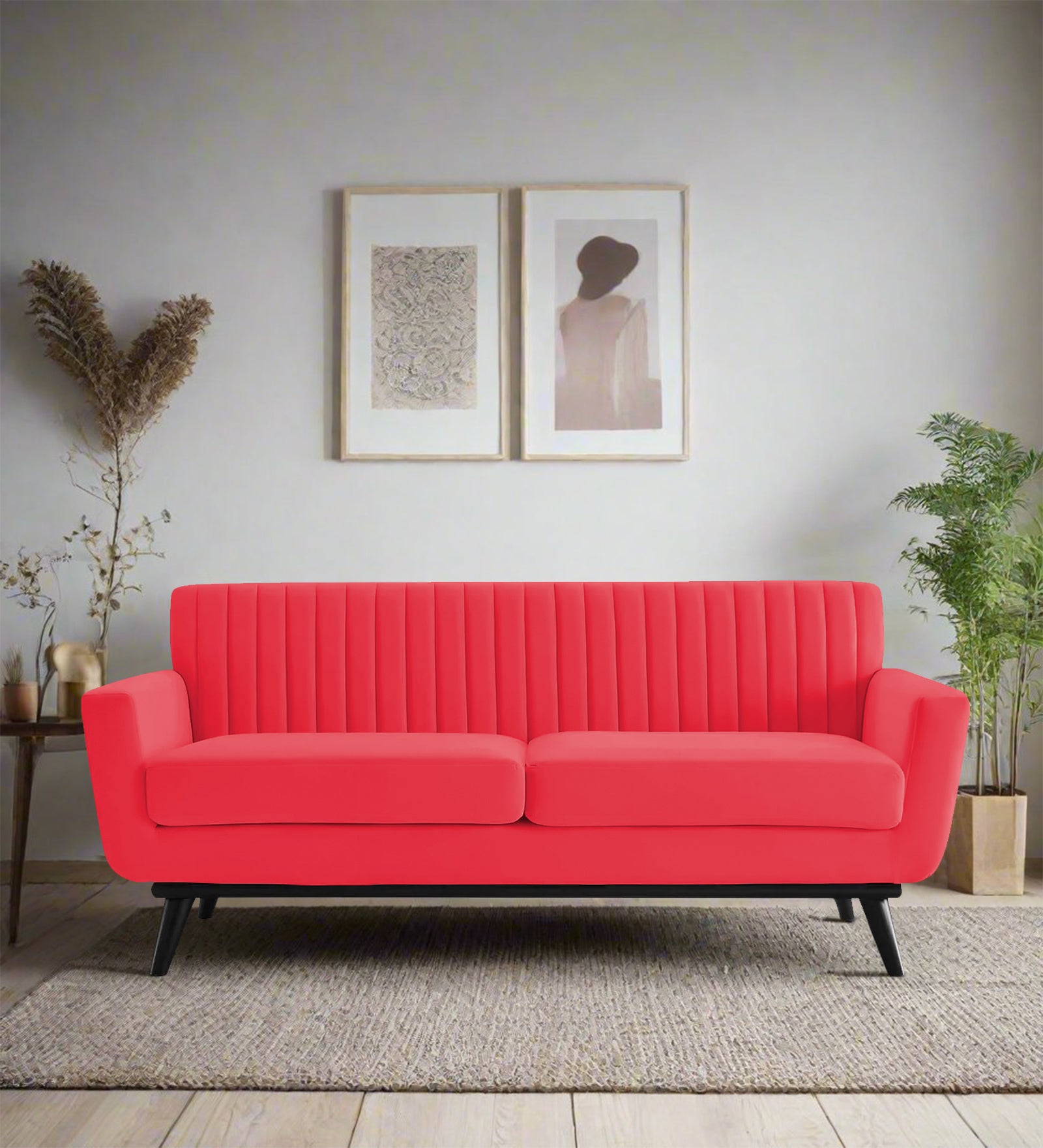 Tucker Velvet 2 Seater Sofa In Ox Blood Maroon Colour - Febonic Living