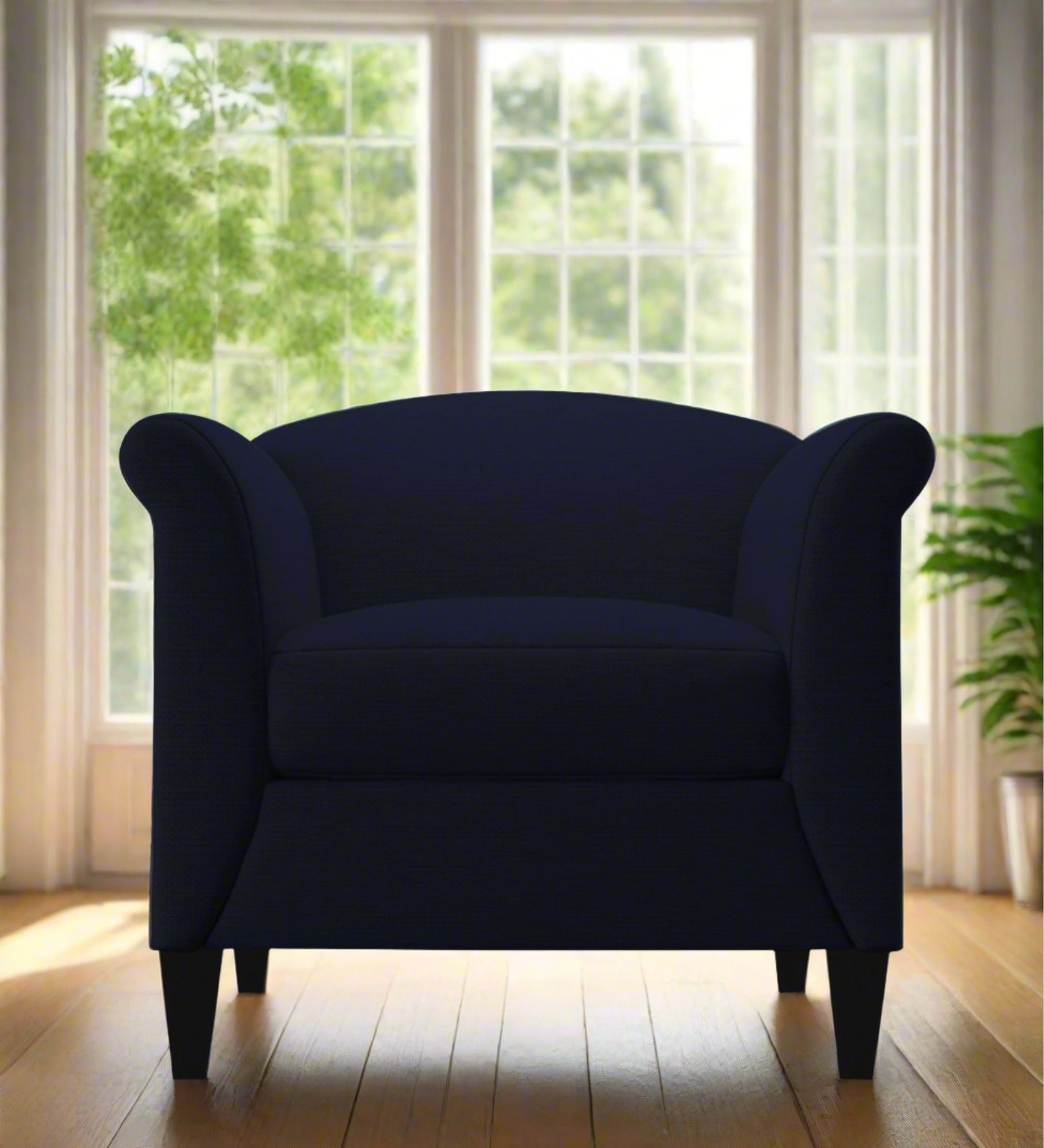 Kimber Fabric 1 Seater Sofa in Royal Blue Colour