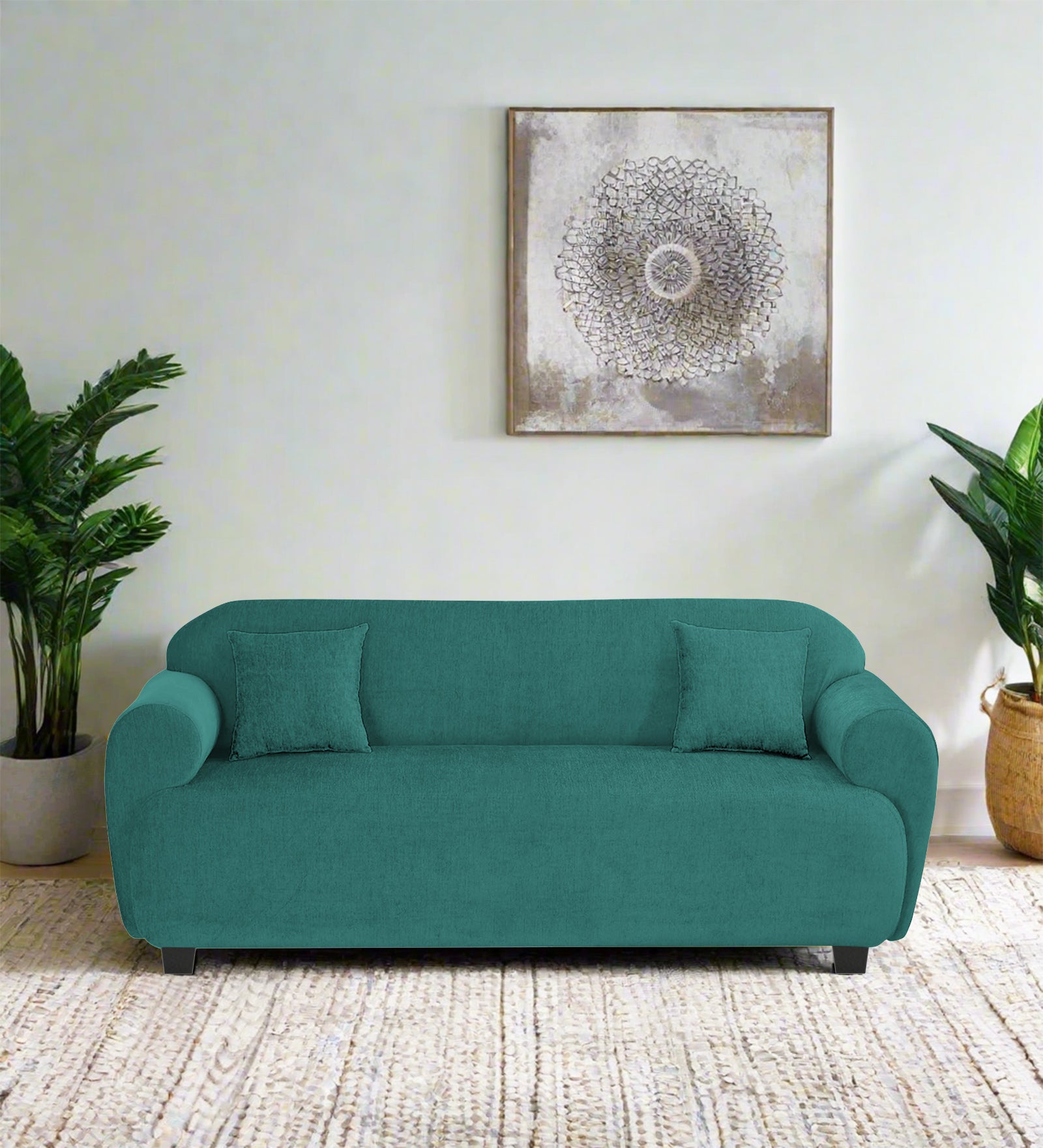 Apollo Fabric 3 Seater Sofa In Sea Green Colour - Febonic Living