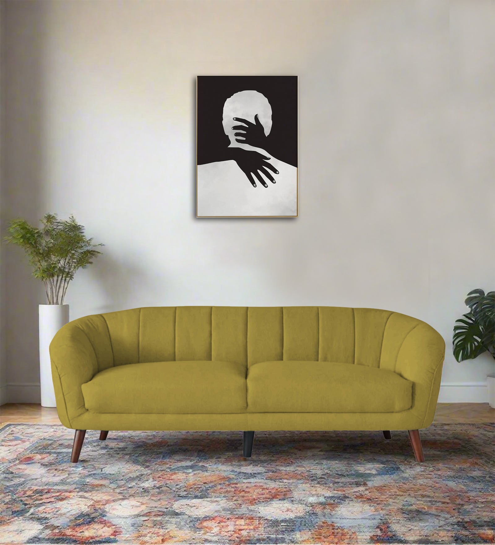 Benjamin Fabric 3 Seater Sofa In Parrot Green Colour - Febonic Living