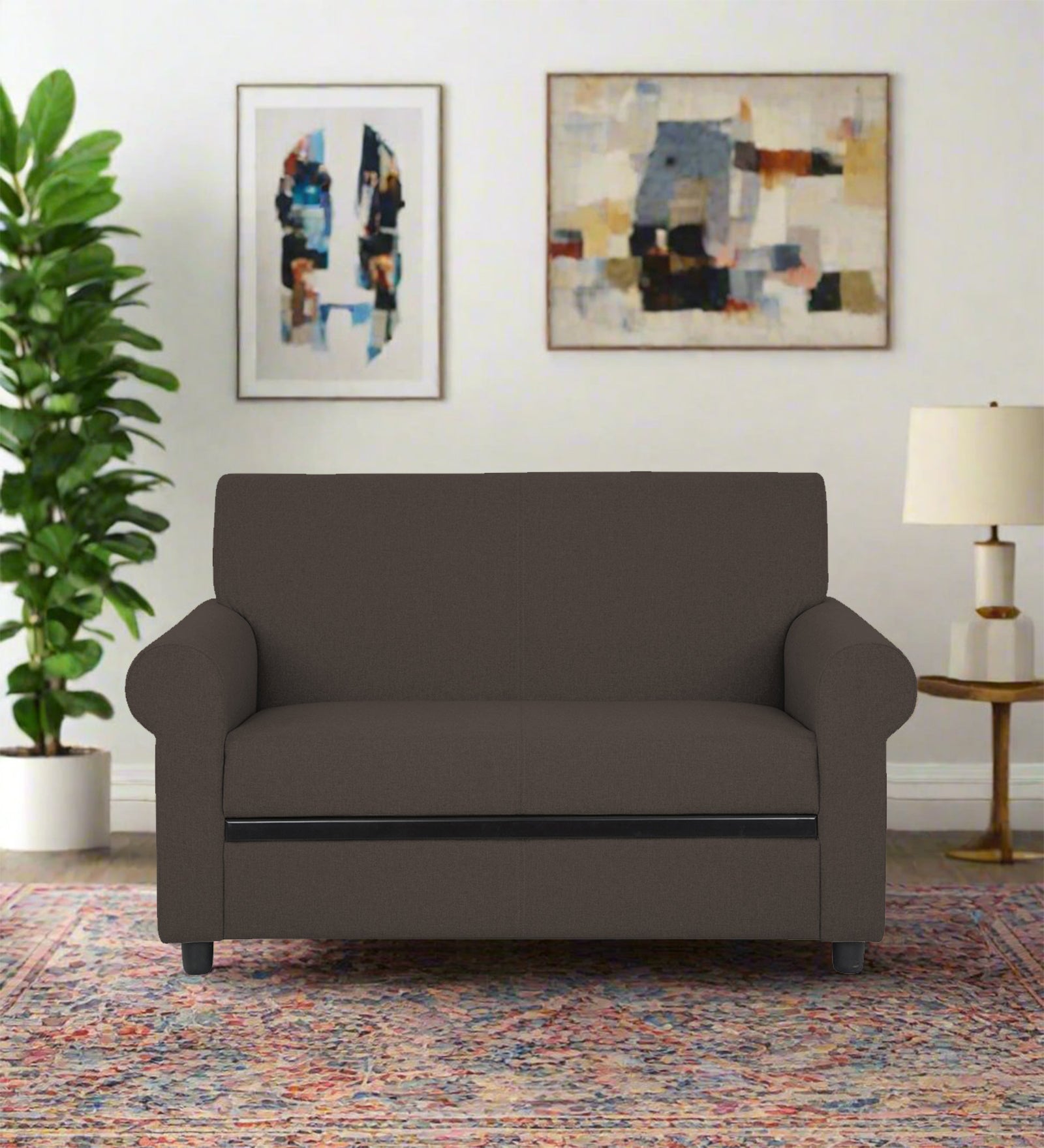 Ribby 2 Seater Fabric Sofa - Caspa Brown by Febonic Living