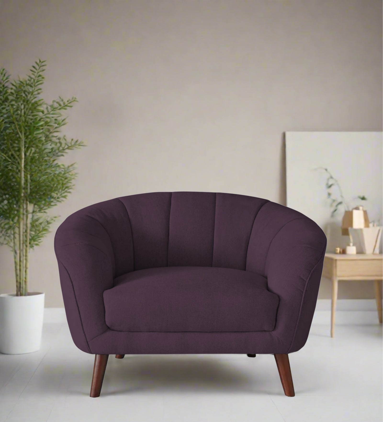 Benjamin Fabric 1 Seater Sofa In Greek Purple Colour - Febonic Living