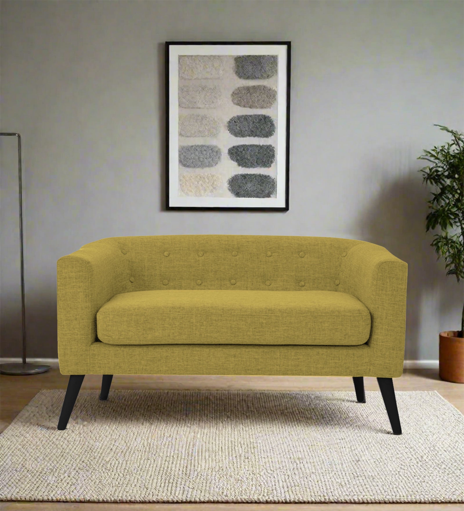 Casper Fabric 2 Seater Sofa In Parrot Green Colour - Febonic Living