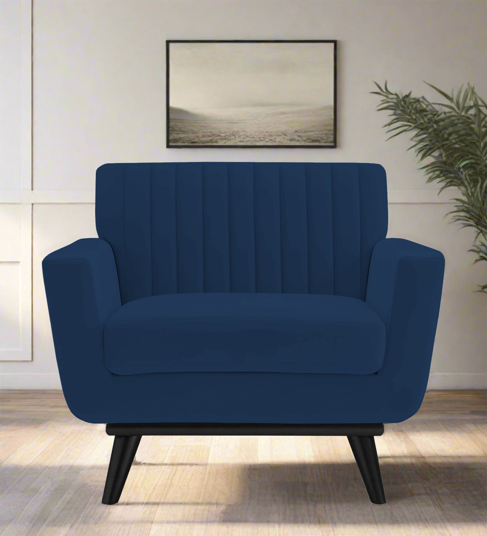 Tucker Velvet 1 Seater Sofa In Imperial Blue Colour - Febonic Living