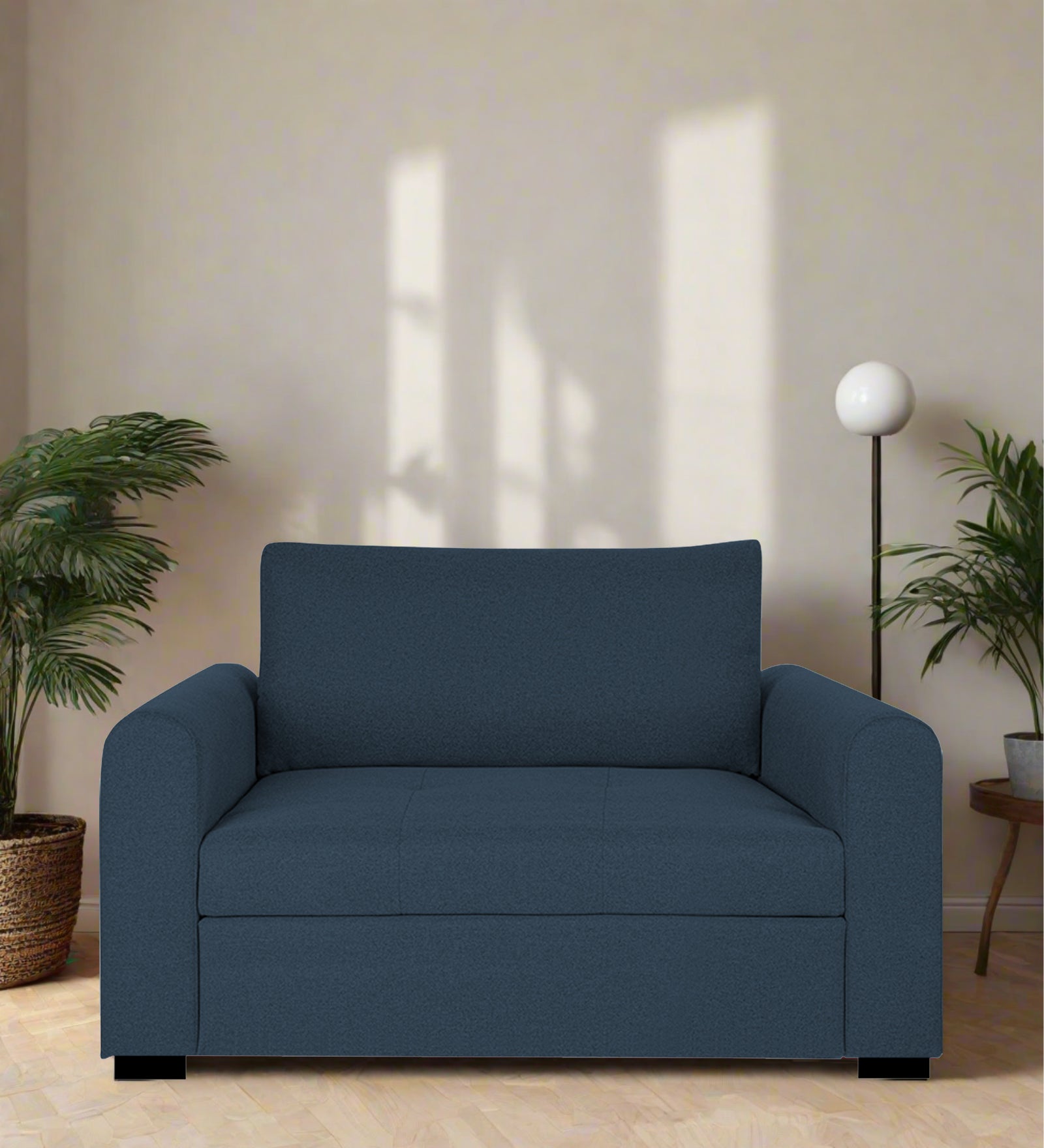 Sigma Fabric 1 Seater Sofa In Light Blue Colour - Febonic Living