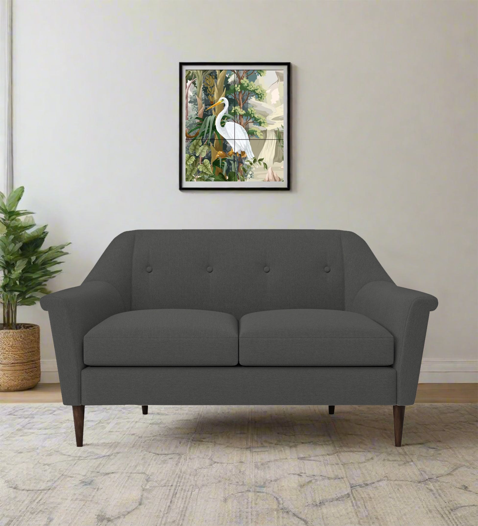 Homer Fabric 2 Seater Sofa In Stone Grey Colour - Febonic Living