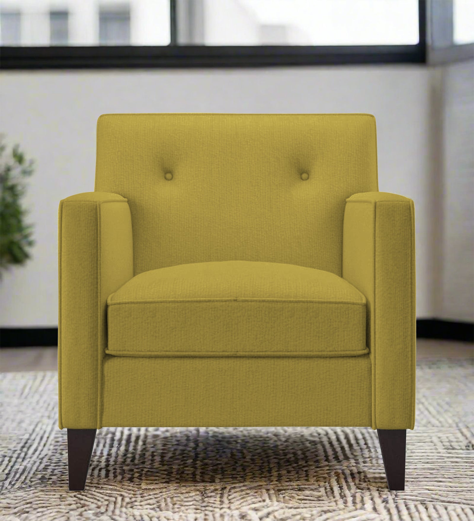 Miller Fabric 1 Seater Sofa In Parrot Green Colour - Febonic Living
