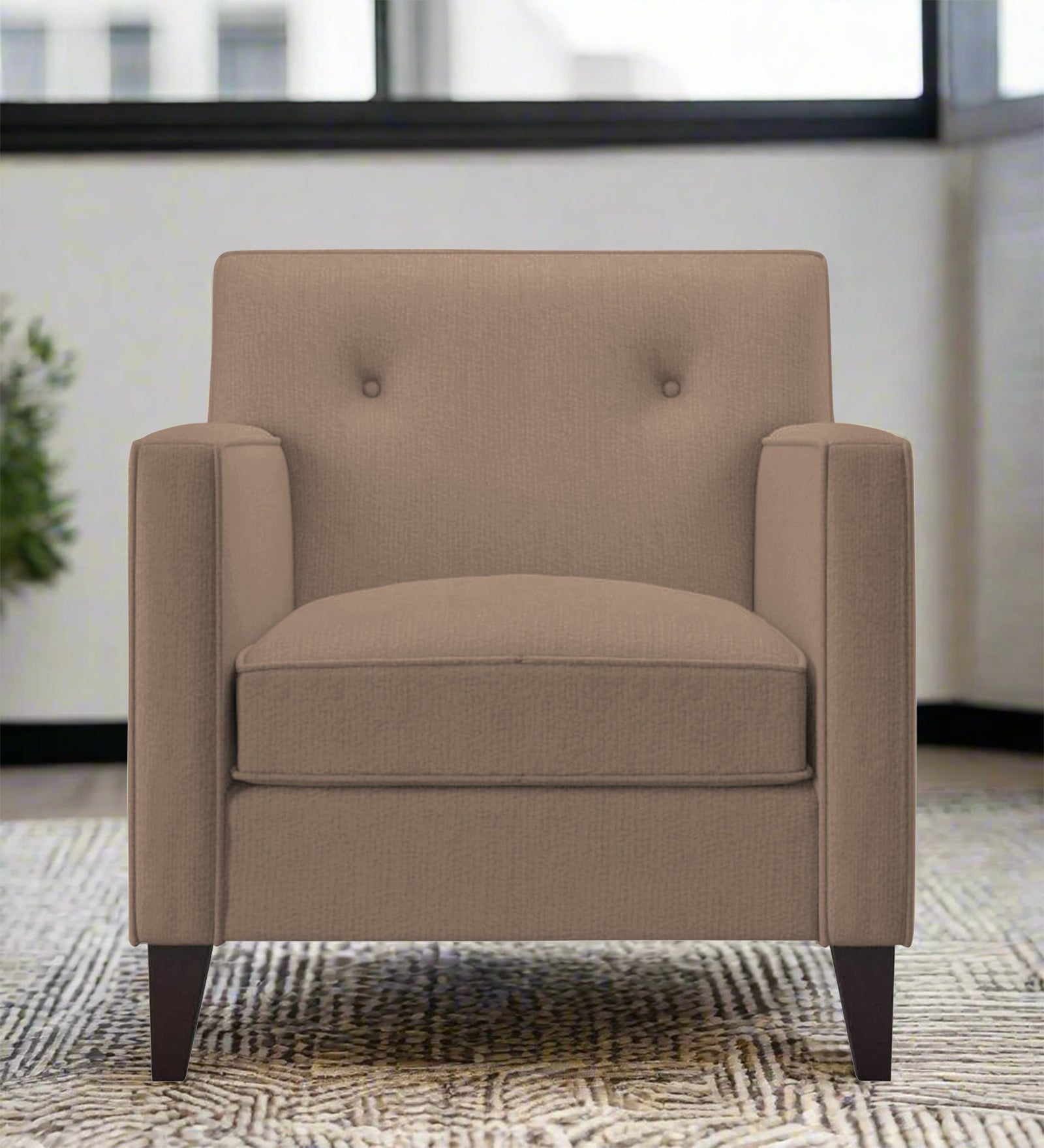 Miller Fabric 1 Seater Sofa In Cookie Beige Colour - Febonic Living