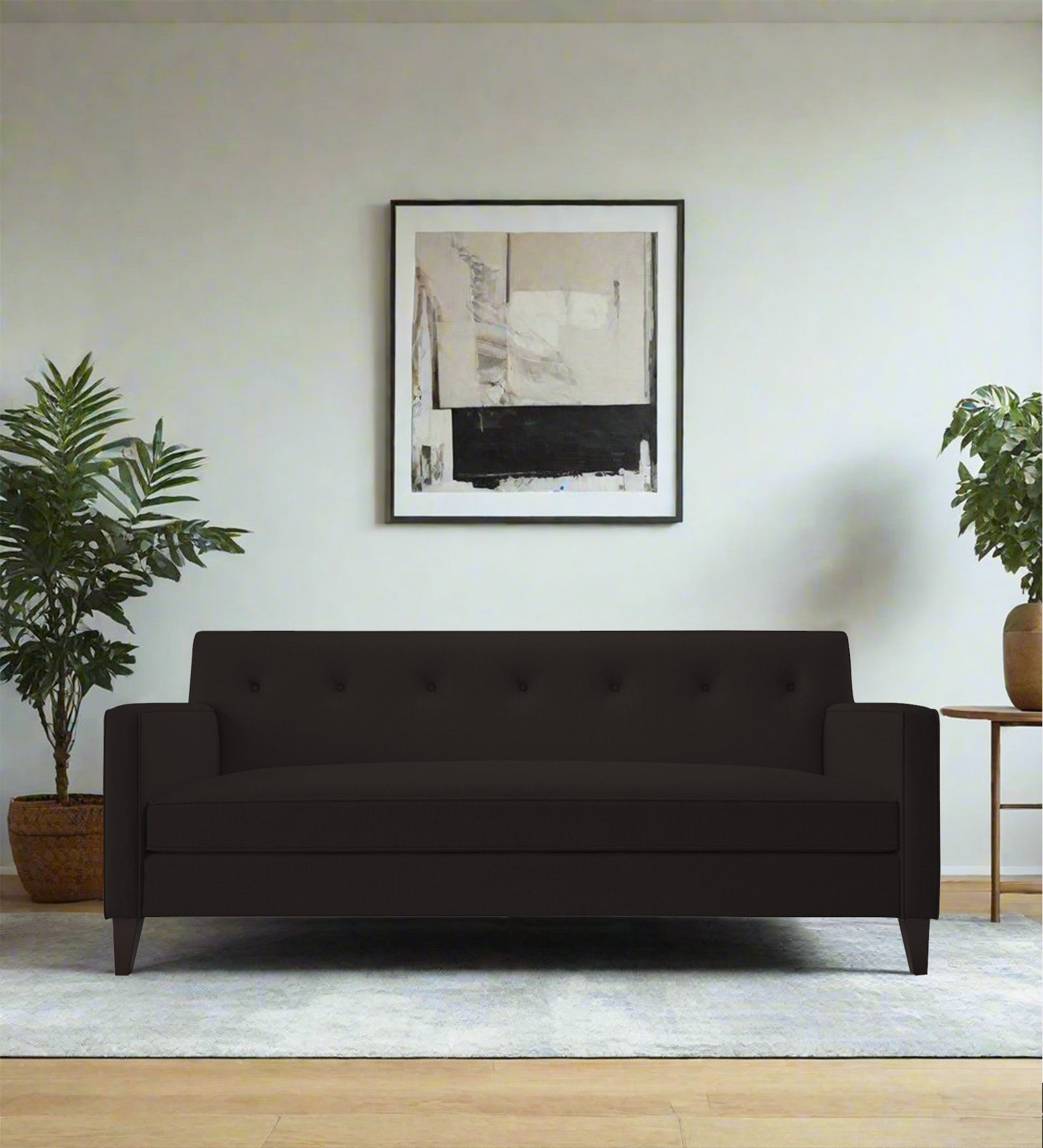 Miller Fabric 3 Seater Sofa In Cara Brown Colour - Febonic Living