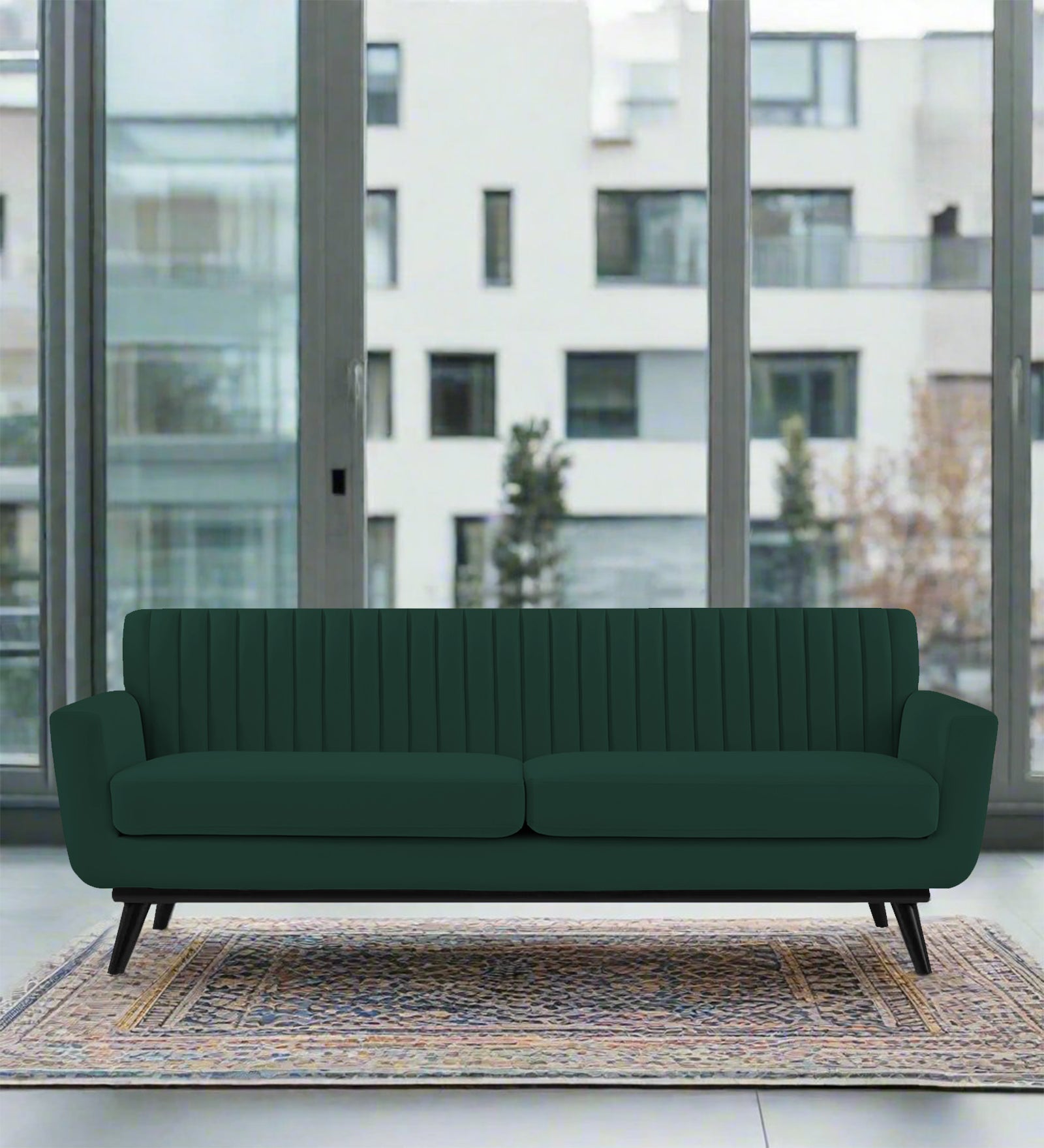 Tucker Velvet 3 Seater Sofa In Forest Green Colour - Febonic Living