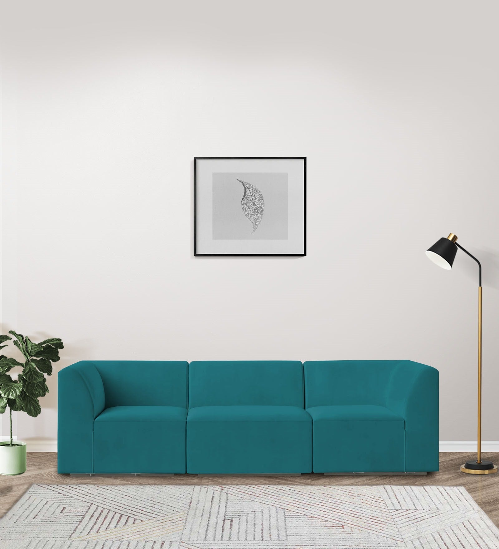 Bufa Velvet 3 Seater Sofa in Arabian green Colour