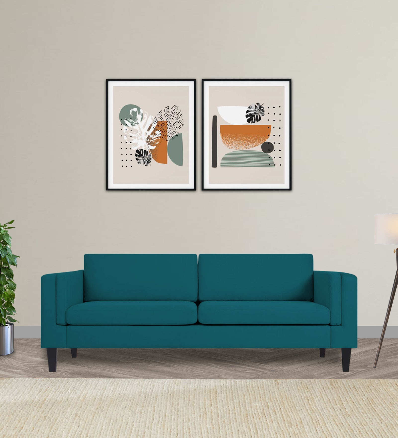 Jasper Velvet 3 Seater Sofa in Pine green Colour