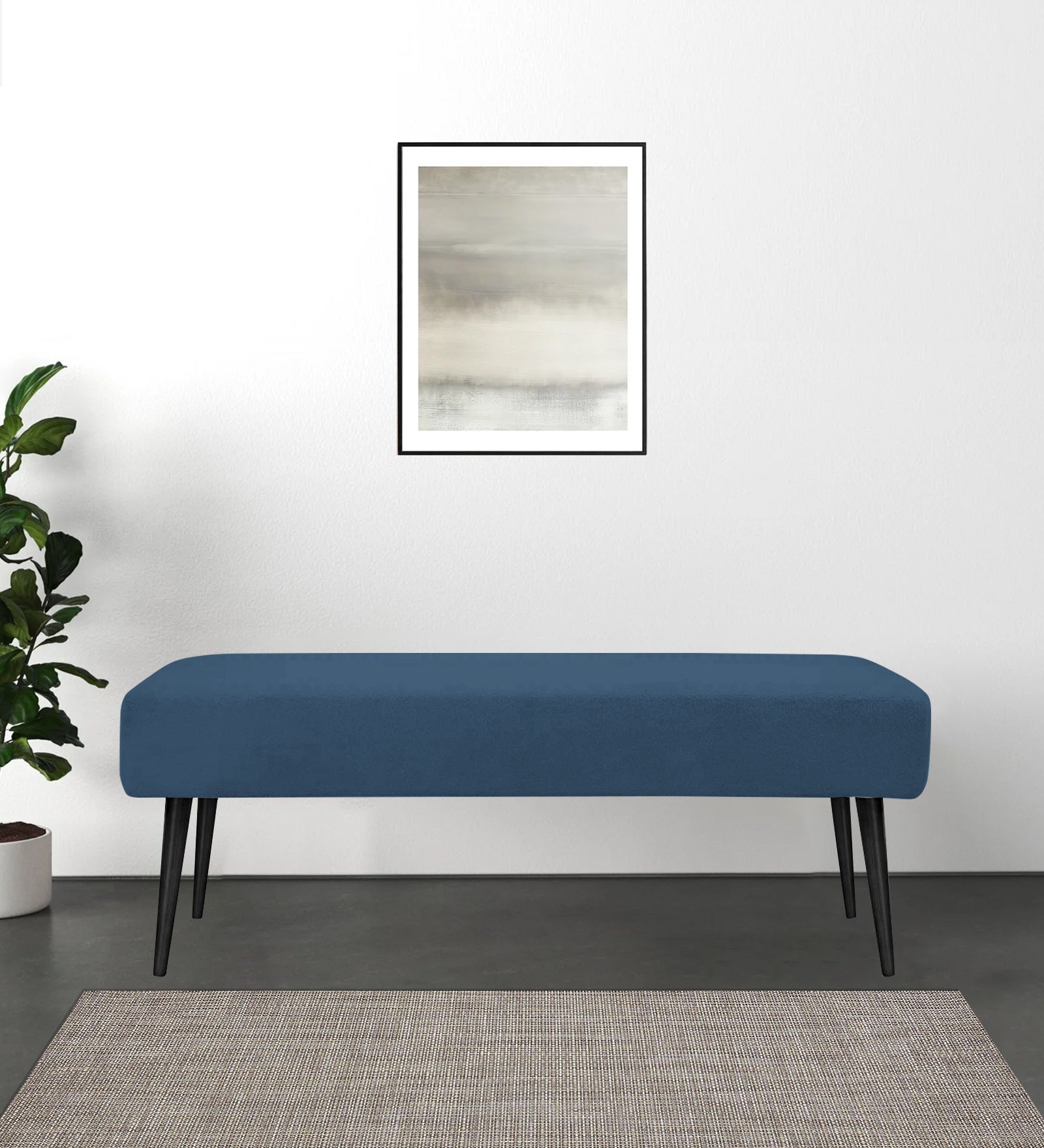 Orbit Fabric Bench In Light Blue Colour - Febonic Living