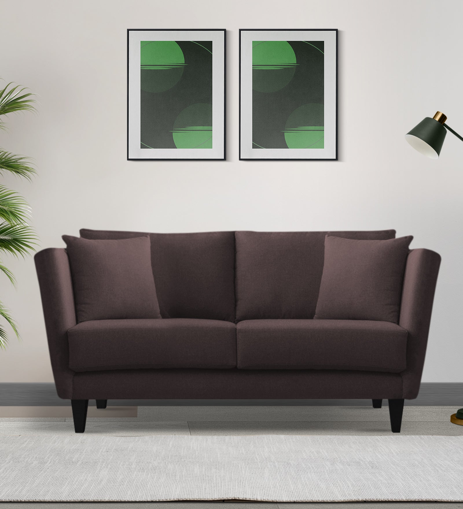 Norway Velvet 2 Seater Sofa In Mocha Brown Colour - Febonic Living