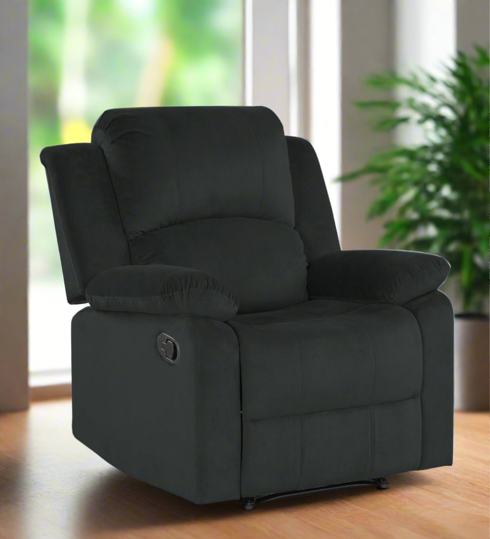 Henry Fabric 1 Seater Manual Recliner In Charcoal Grey Colour - Febonic Living