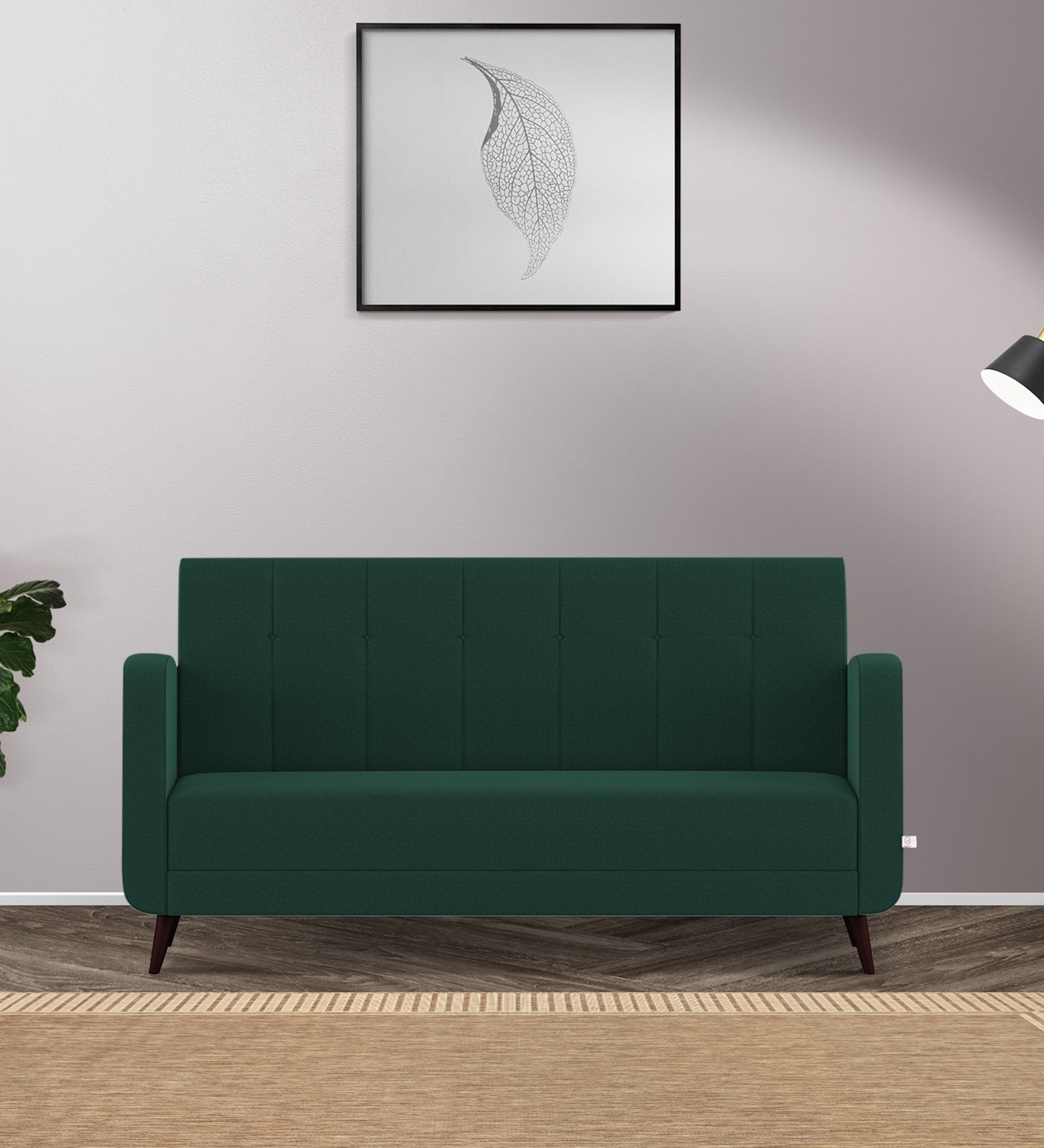 Wiki Velvet 3 Seater Sofa In Forest Green Colour - Febonic Living